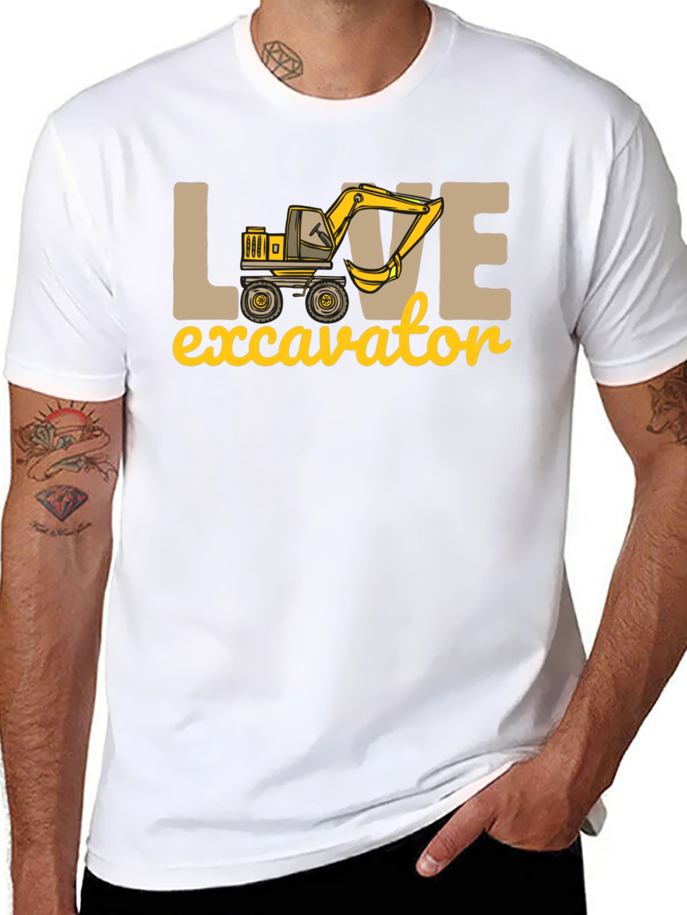 Love Excavator T-Shirt - Construction Vehicle Tee