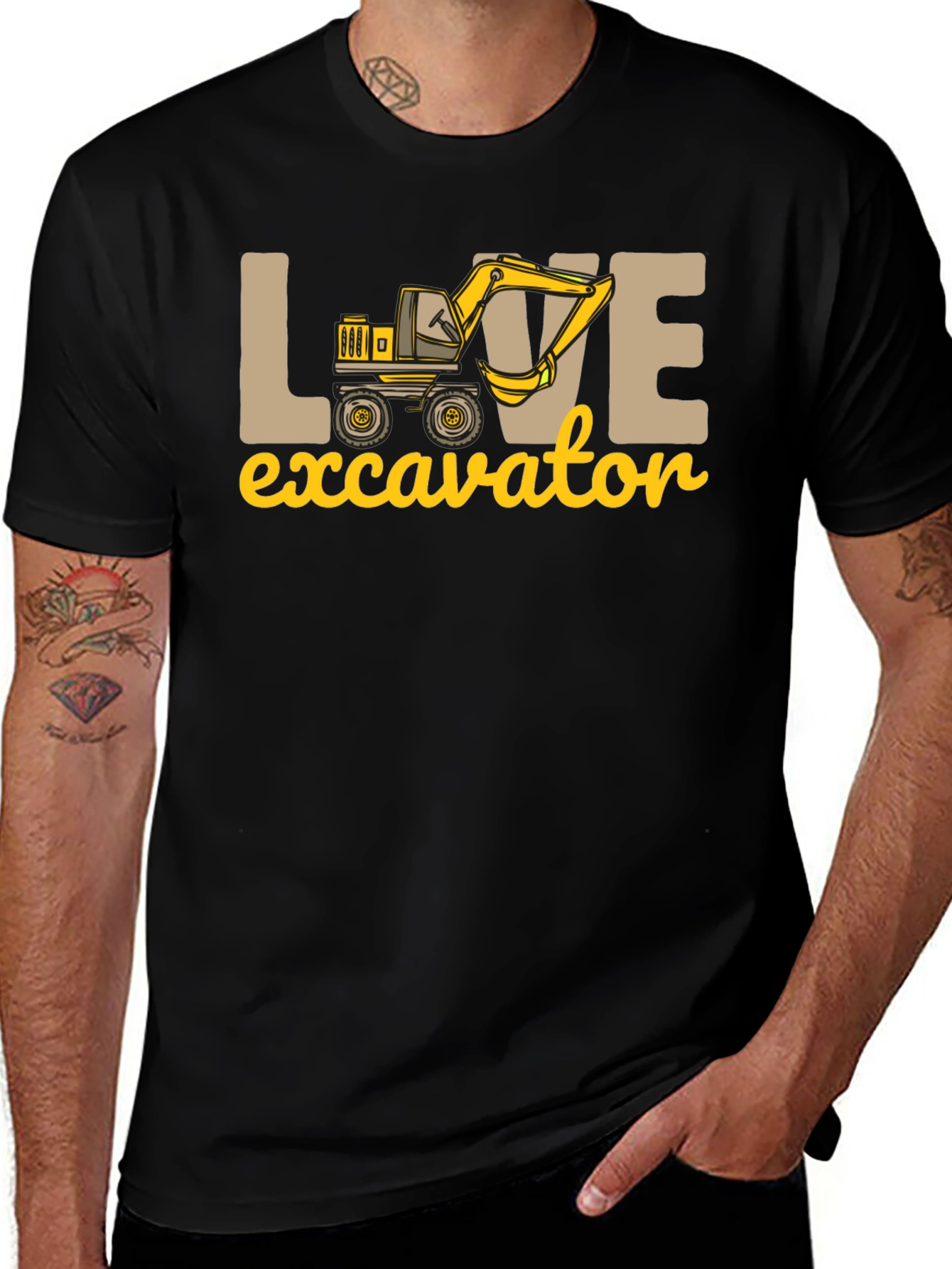 Love Excavator T-Shirt - Construction Vehicle Tee