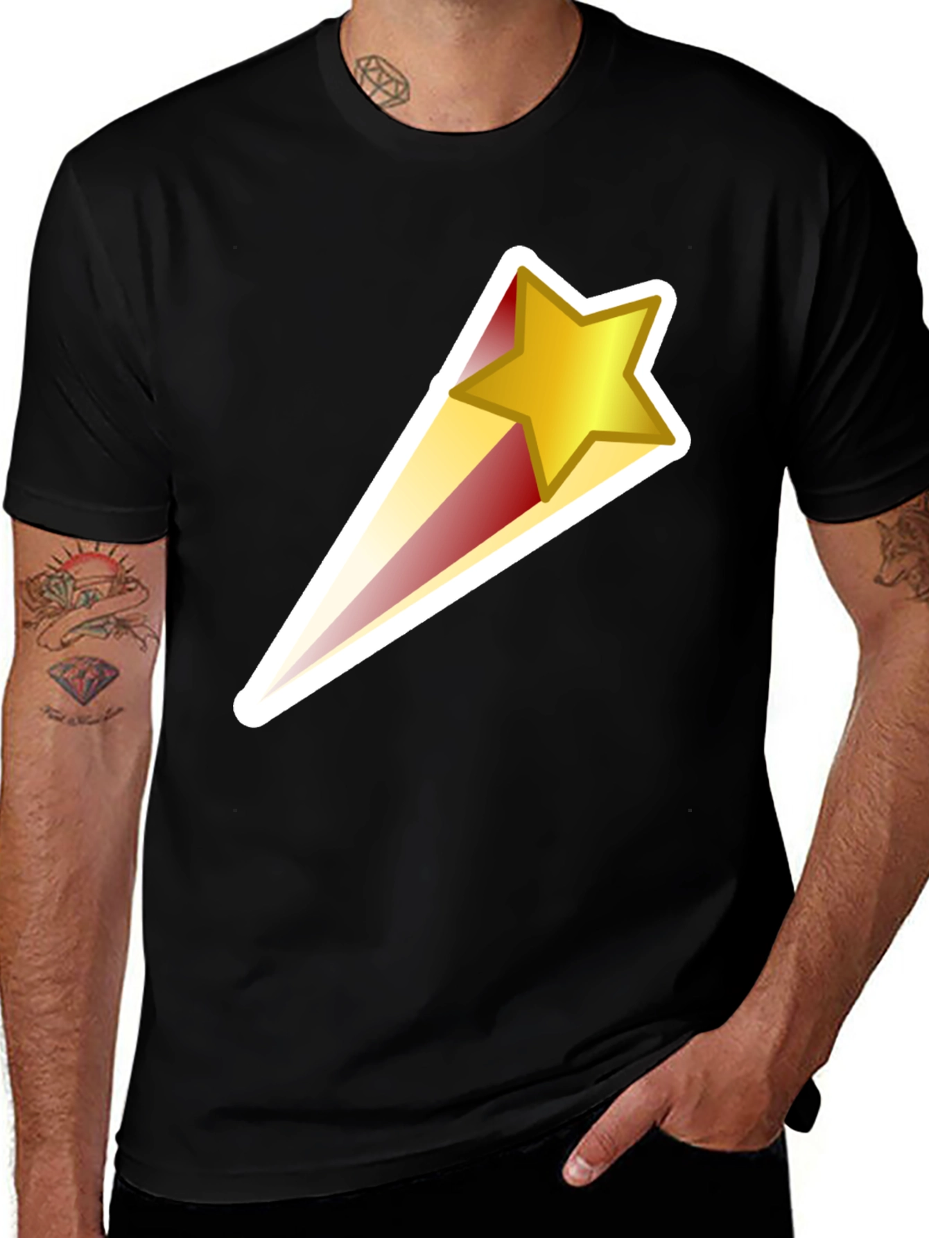 Shooting Star Graphic Black T-Shirt