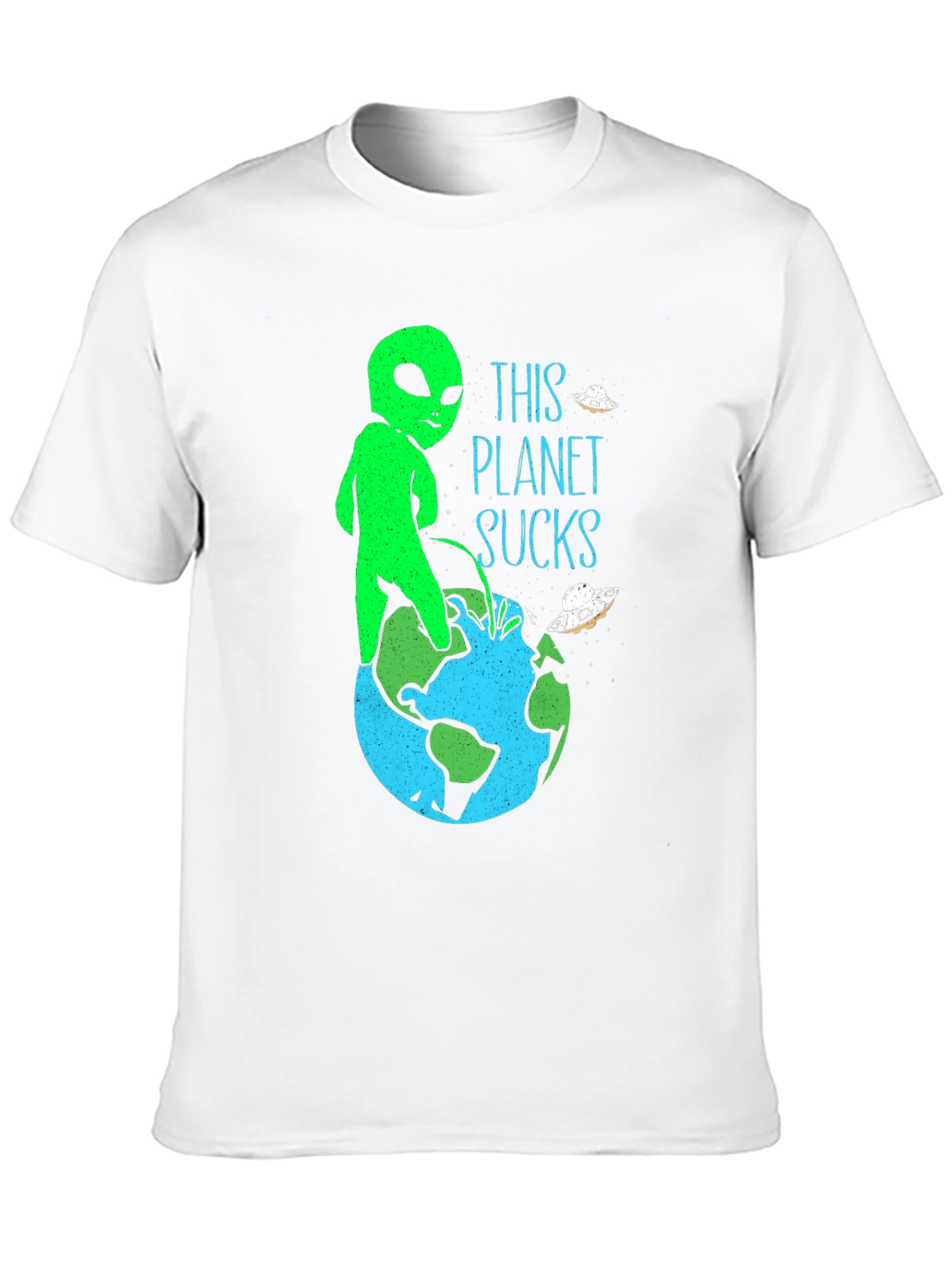 Alien Peeing on Earth Graphic Tee