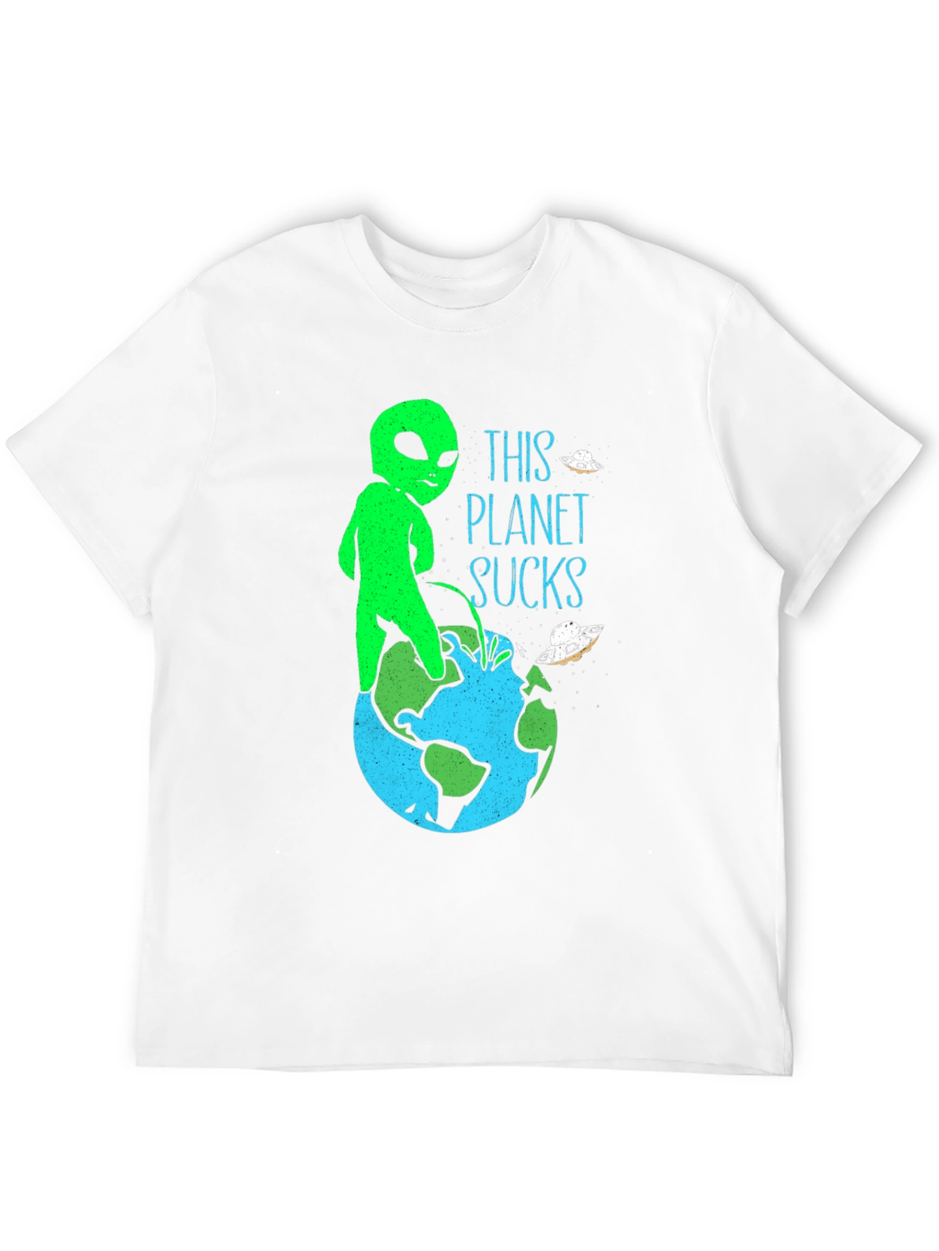 Alien Peeing on Earth Graphic Tee