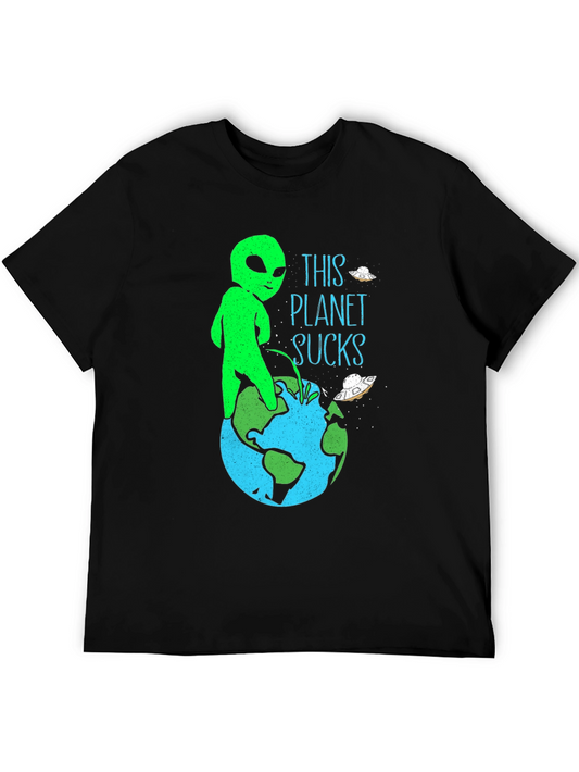 Alien Peeing on Earth Graphic Tee