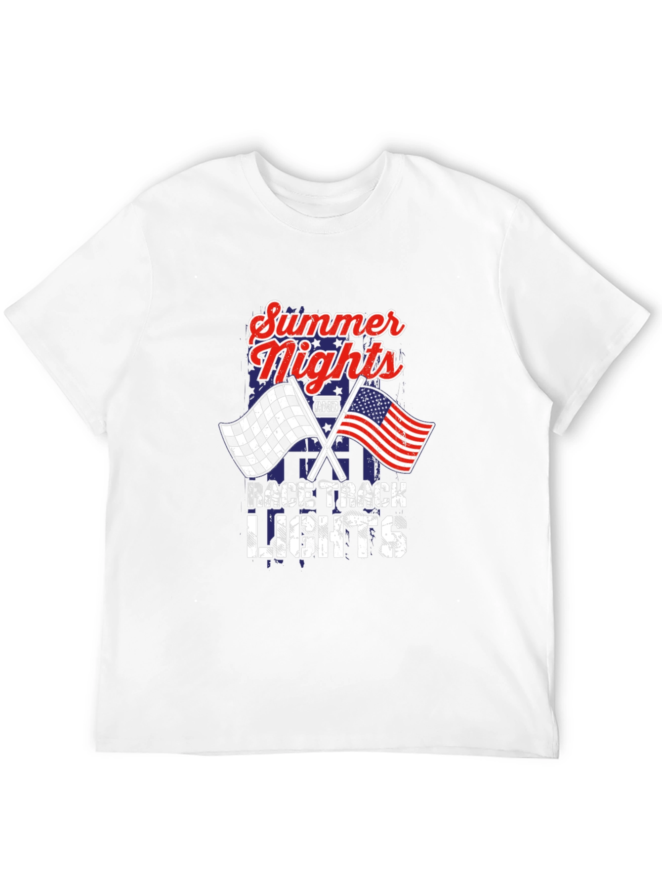 Summer Nights Race Track Lights Graphic Tee