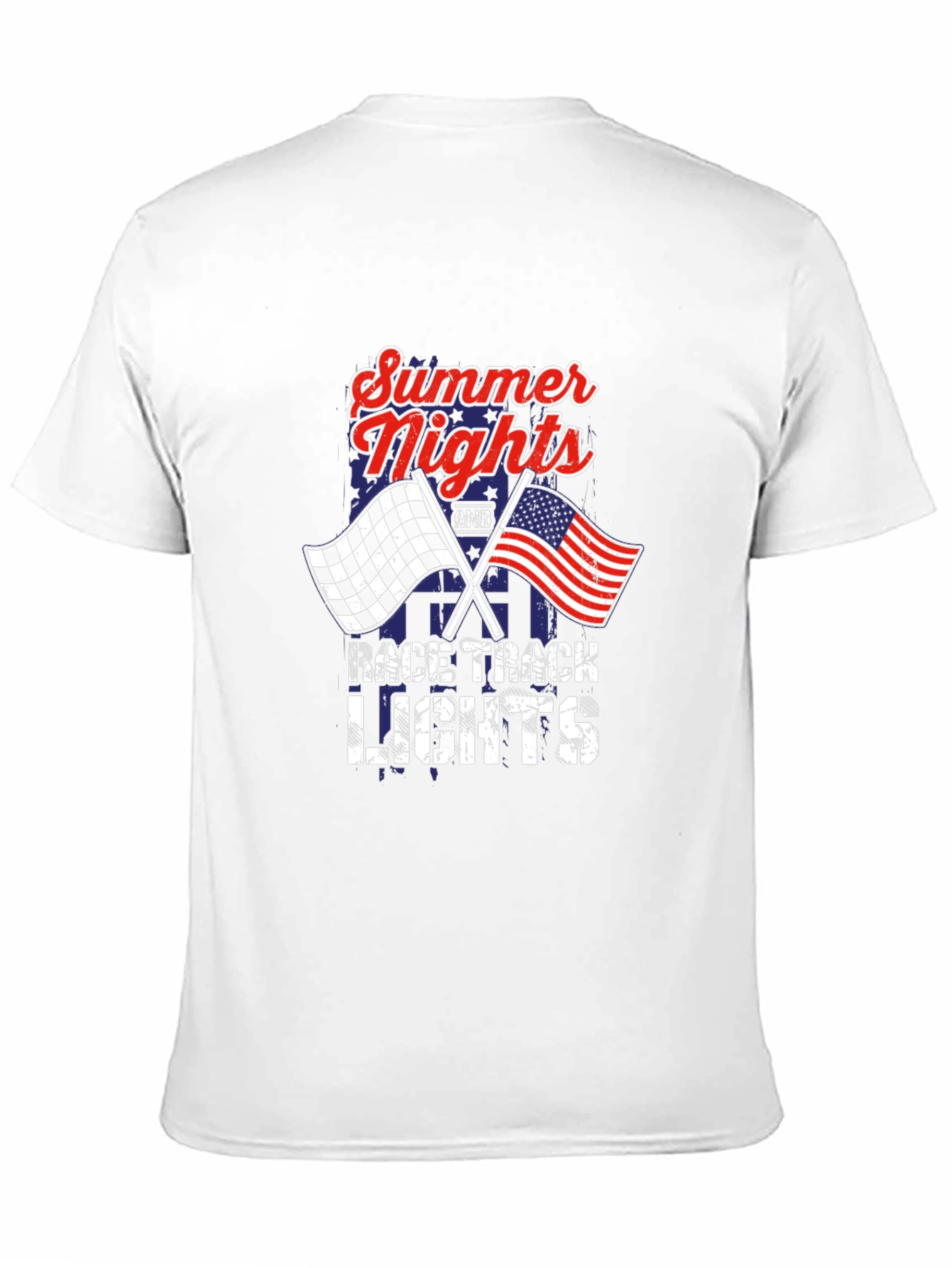 Summer Nights Race Track Lights Graphic Tee