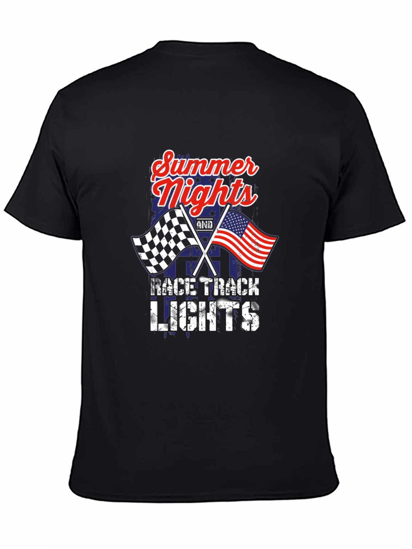 Summer Nights Race Track Lights Graphic Tee