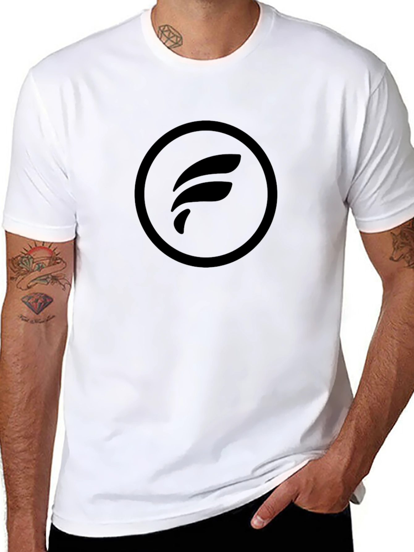 Mens Black Graphic Tee - Minimalist Design