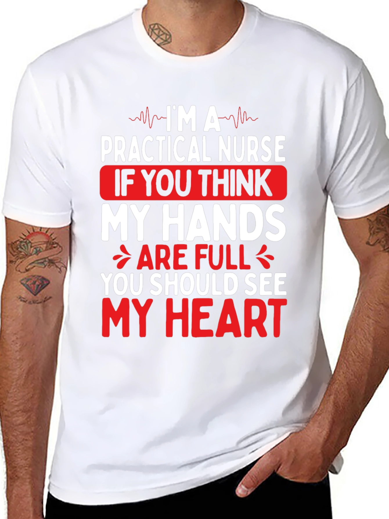 Practical Nurse Graphic T-Shirt - My Heart is Full
