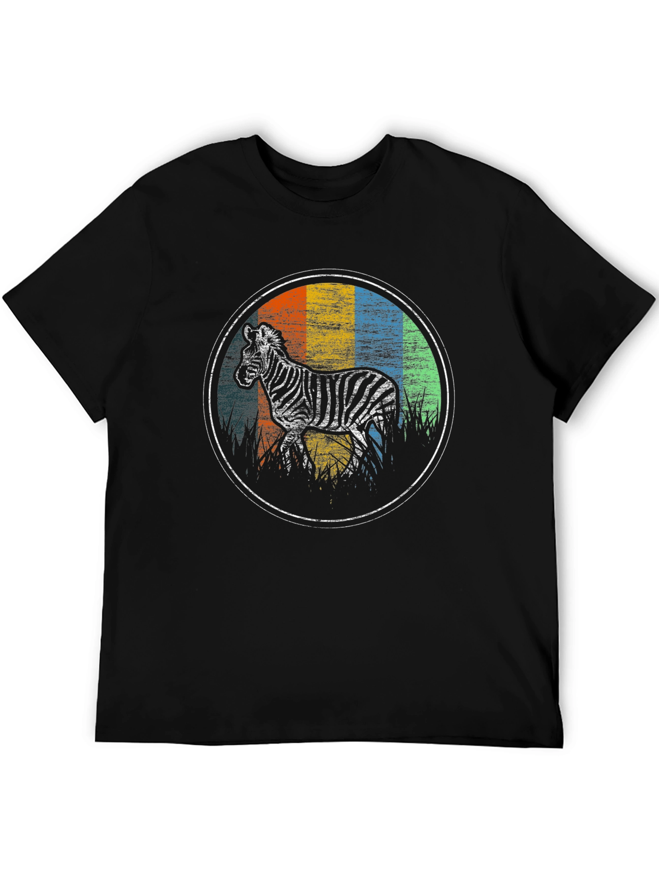 Retro Zebra Graphic Tee - Black T-Shirt