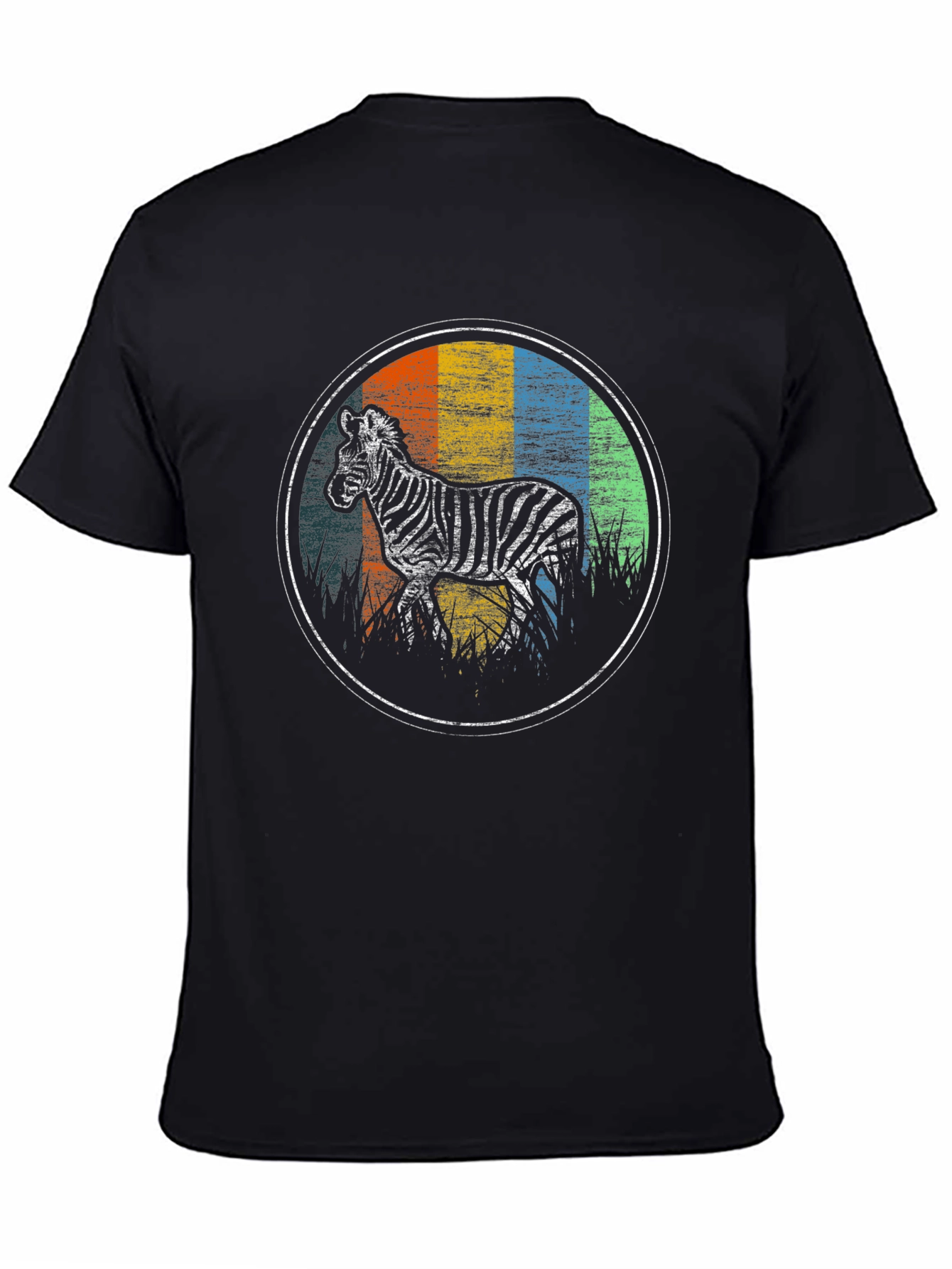 Retro Zebra Graphic Tee - Black T-Shirt