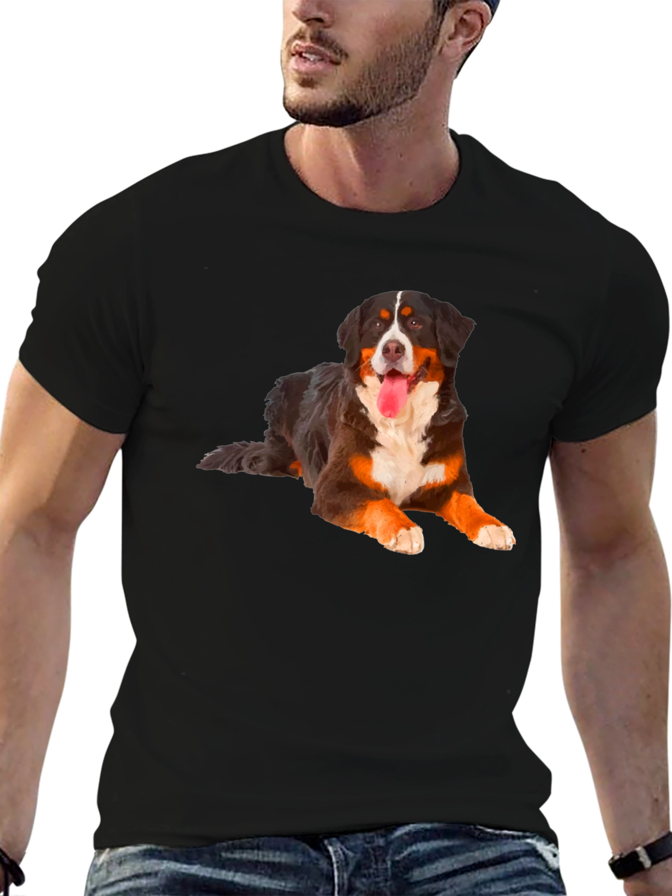 Bernese Mountain Dog T-Shirt - Unisex Black Tee