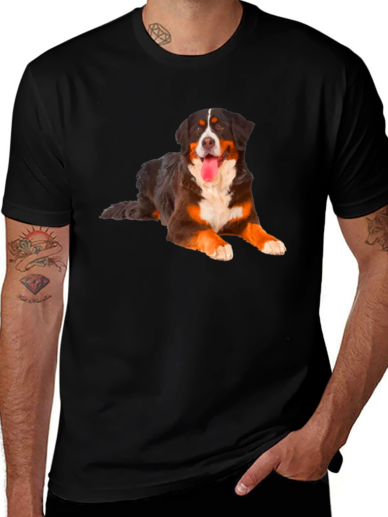 Bernese Mountain Dog T-Shirt - Unisex Black Tee