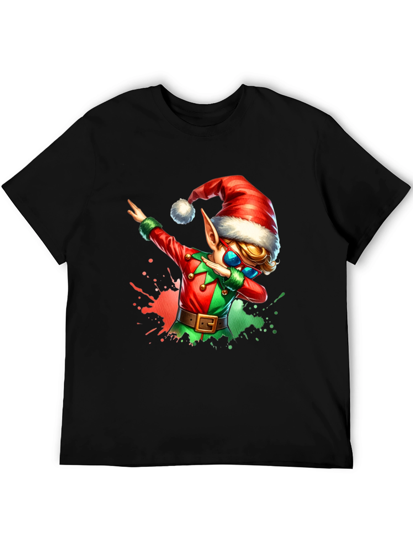 Dabbing Christmas Elf Graphic Tee