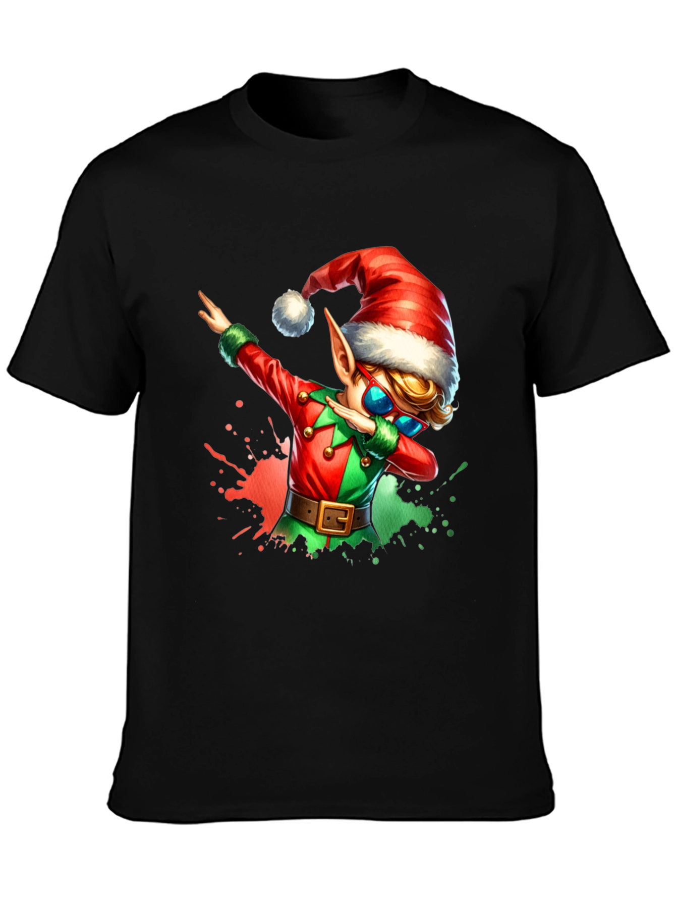 Dabbing Christmas Elf Graphic Tee