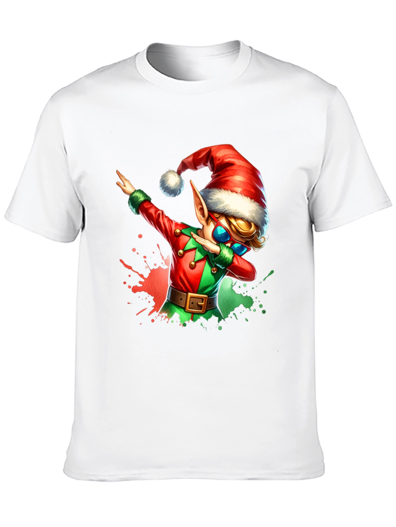 Dabbing Christmas Elf Graphic Tee