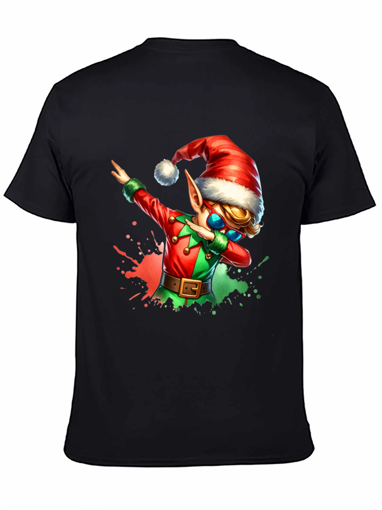 Dabbing Christmas Elf Graphic Tee