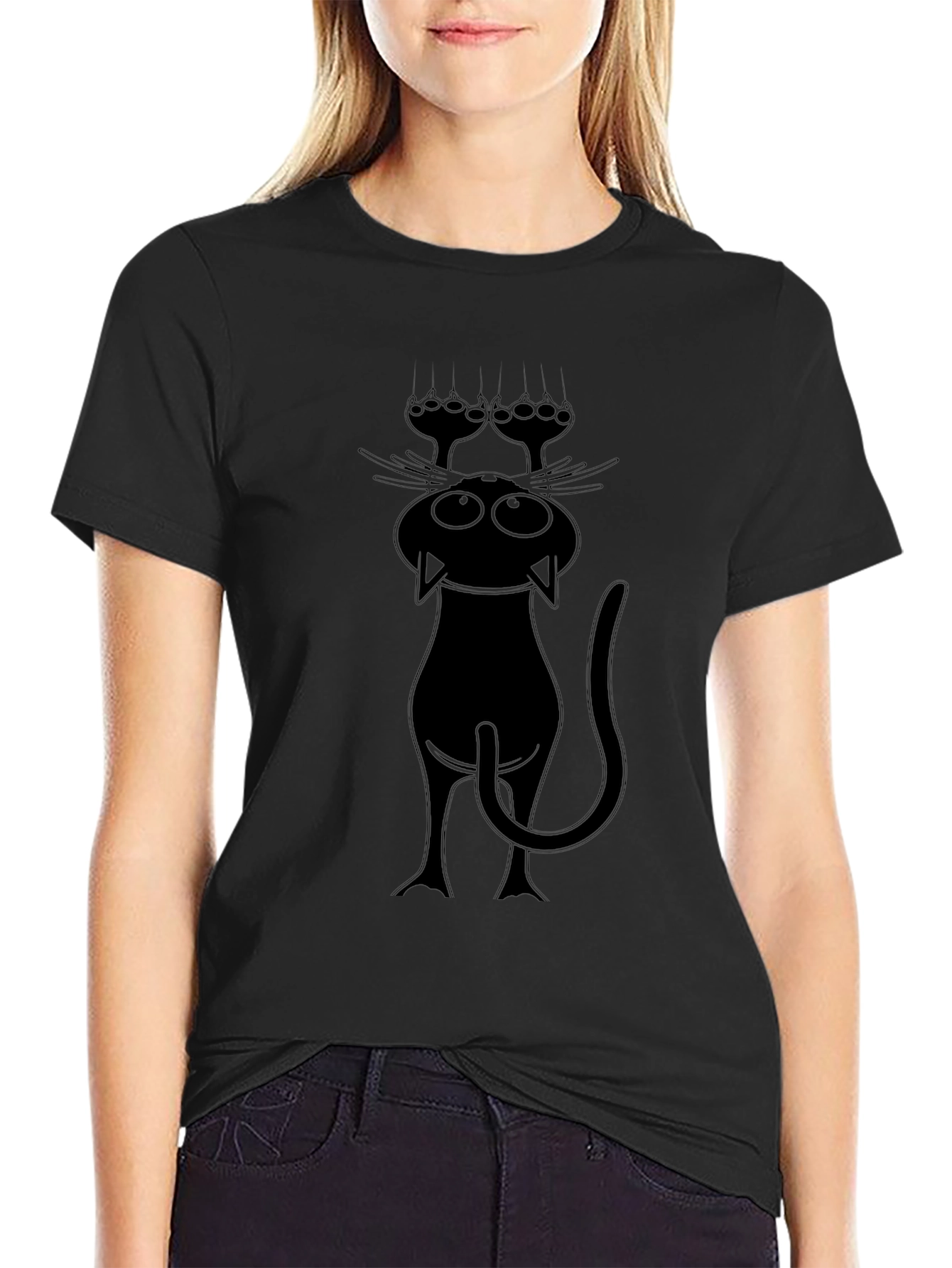 Funny Cat T-Shirt - Black Graphic Tee