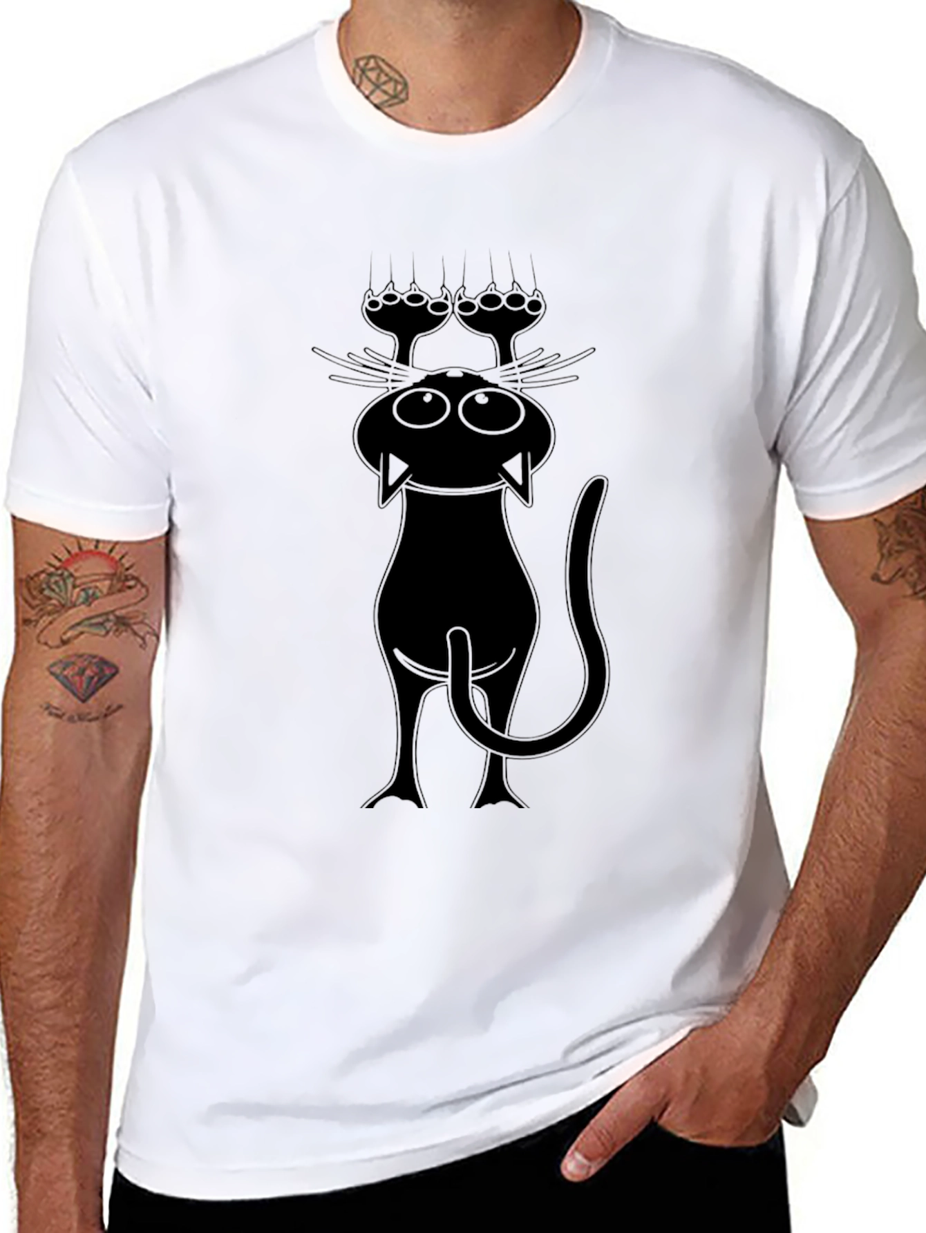 Funny Cat T-Shirt - Black Graphic Tee
