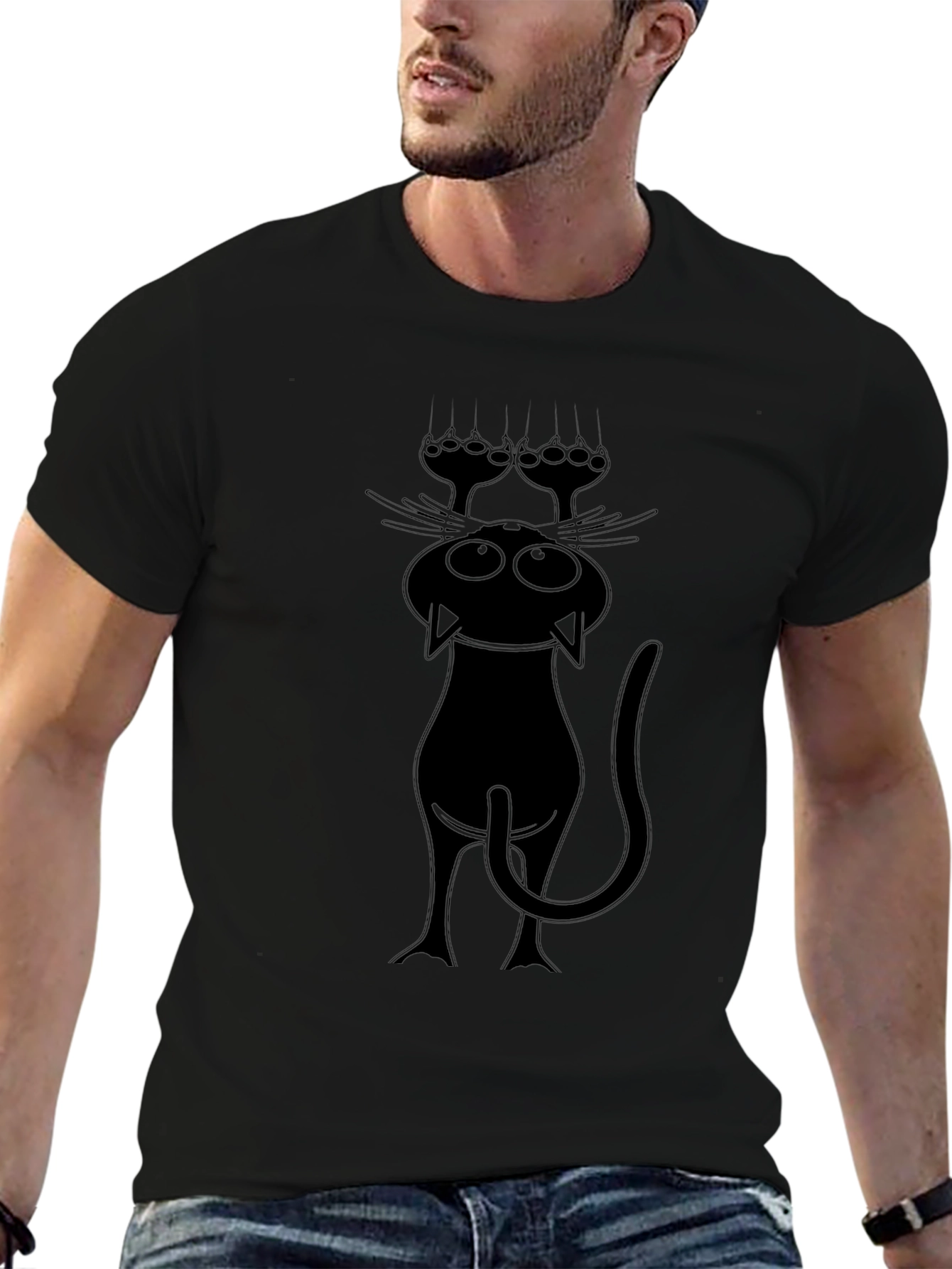 Funny Cat T-Shirt - Black Graphic Tee