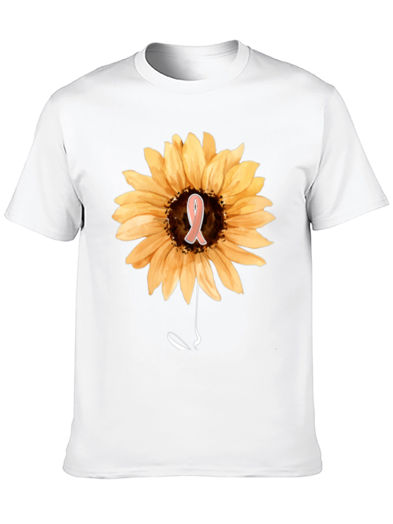 Sunflower Awareness Ribbon Black T-Shirt