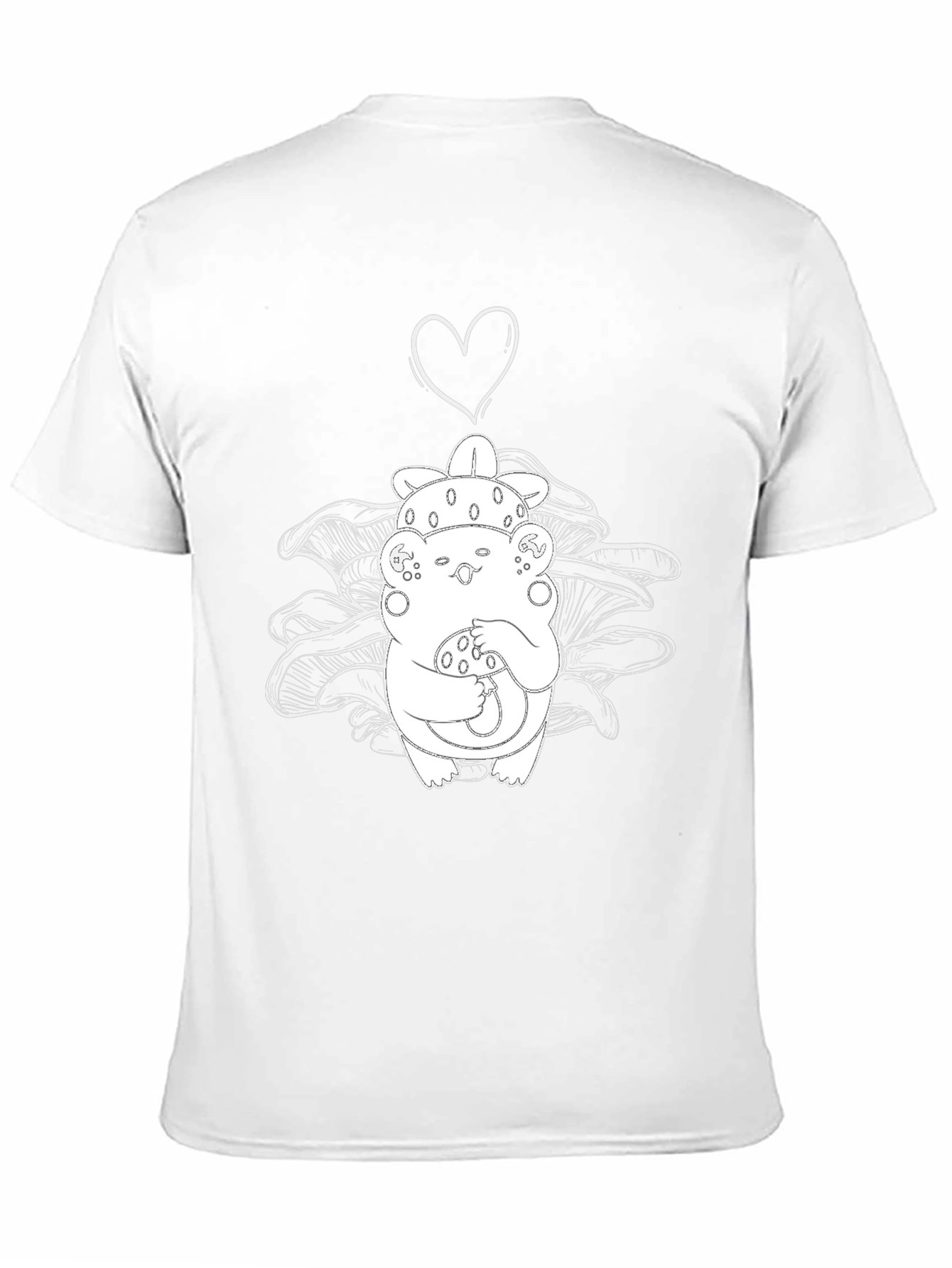 Mushroom Love Graphic Tee - Black Cotton Blend T-Shirt