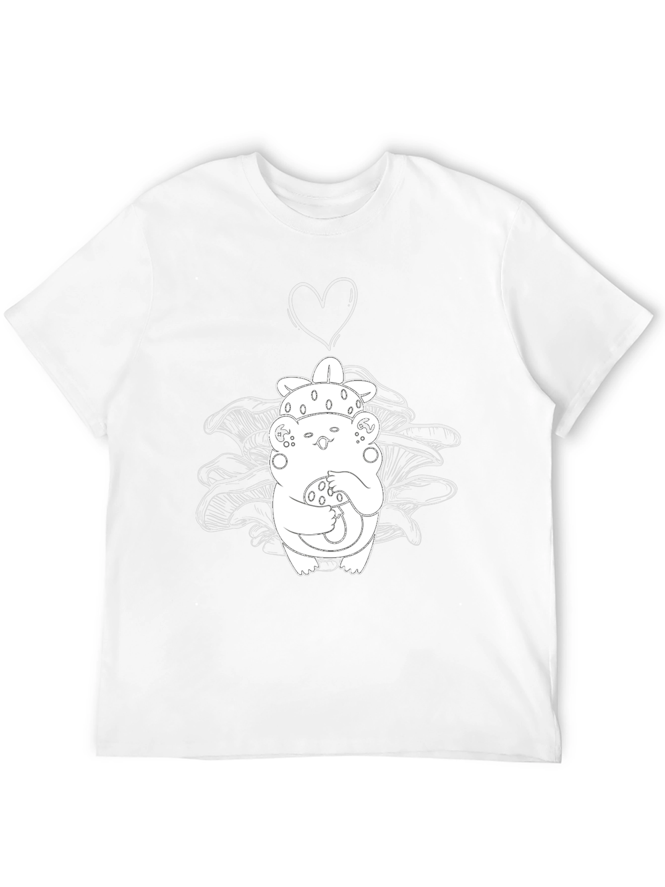 Mushroom Love Graphic Tee - Black Cotton Blend T-Shirt