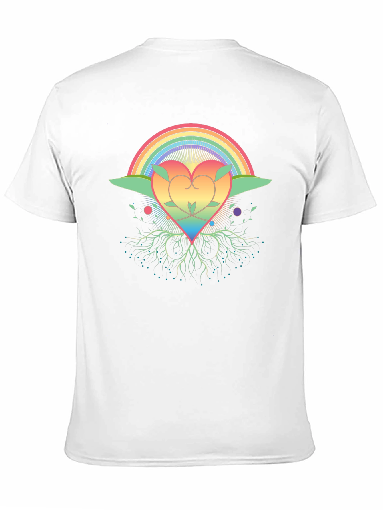 Rainbow Heart Tree Black T-Shirt