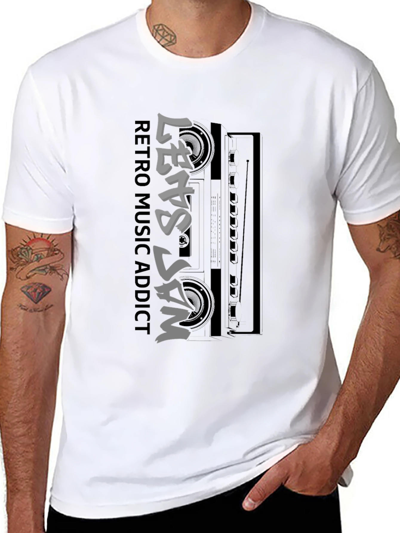 Retro Music Addict T-Shirt - Lets Jam Graphic Tee