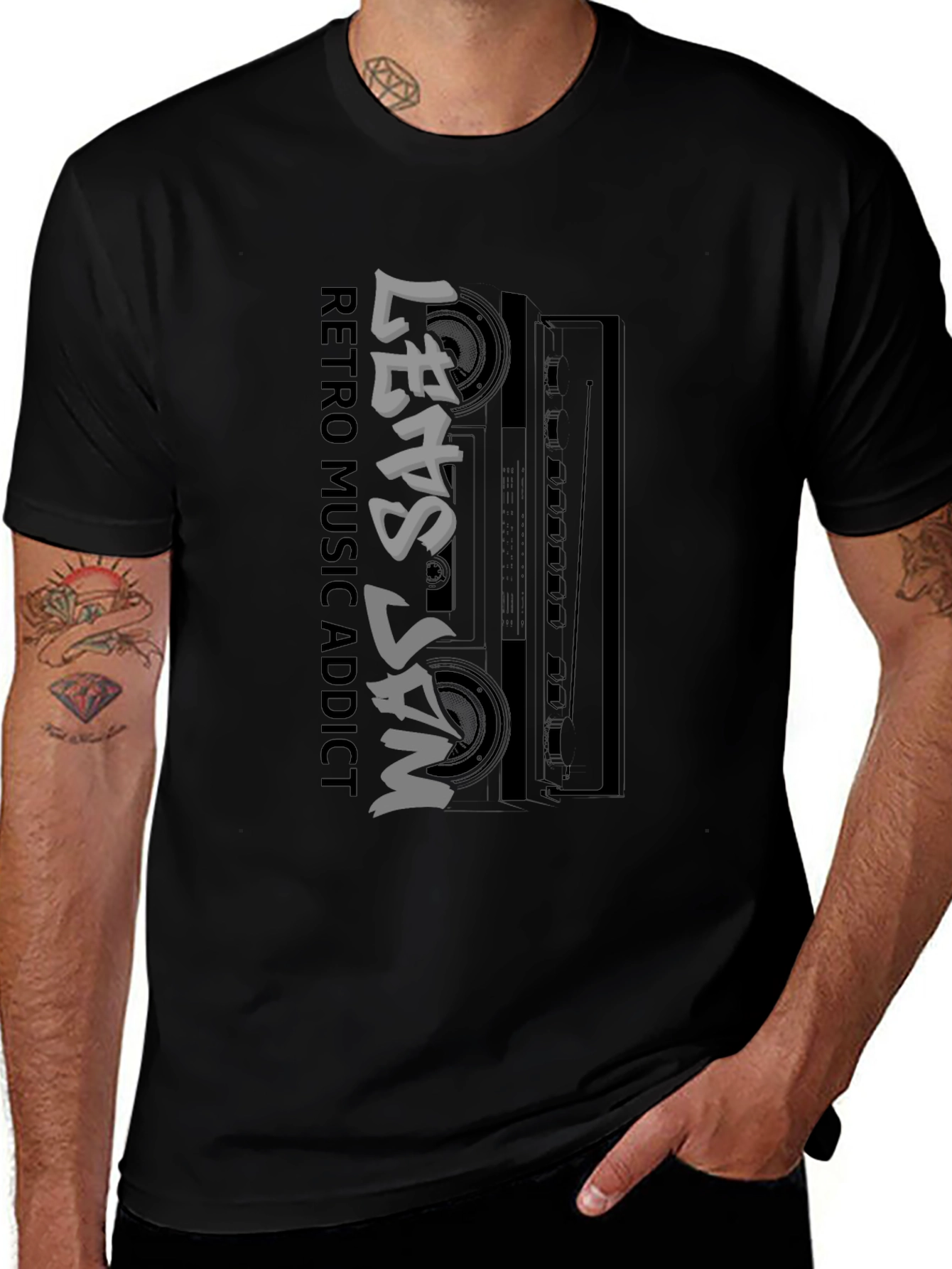 Retro Music Addict T-Shirt - Lets Jam Graphic Tee