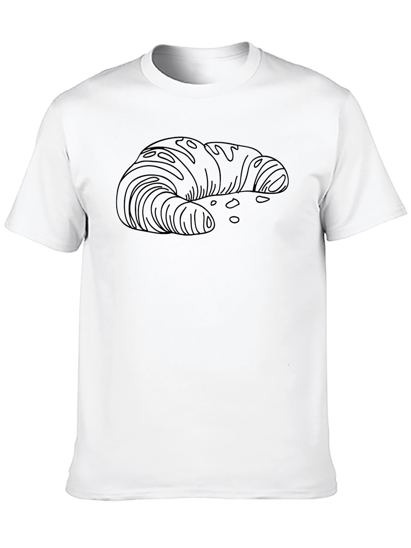 Croissant Graphic Tee - Black Casual T-Shirt