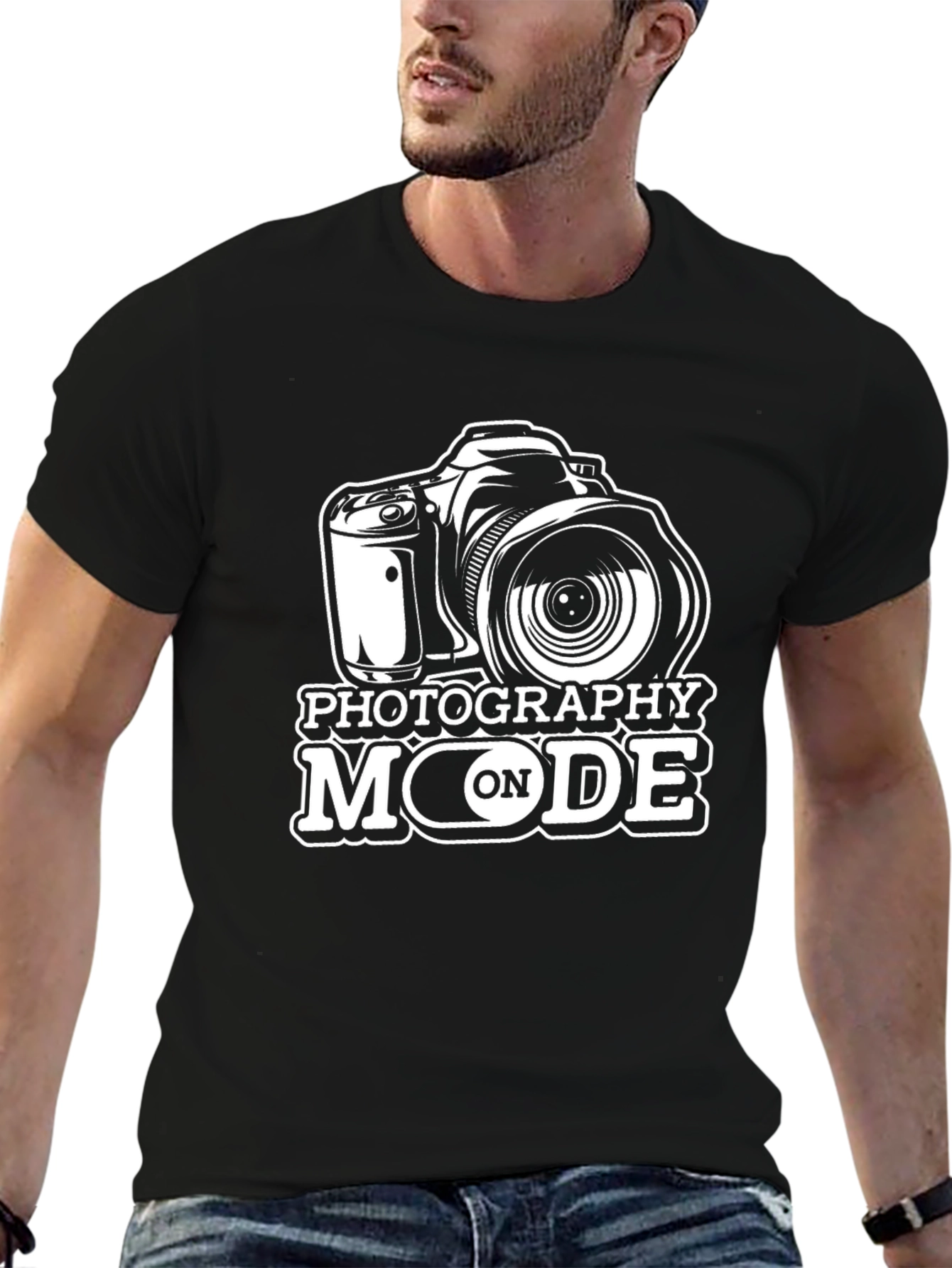 Photography Mode ON Black Graphic Tee
