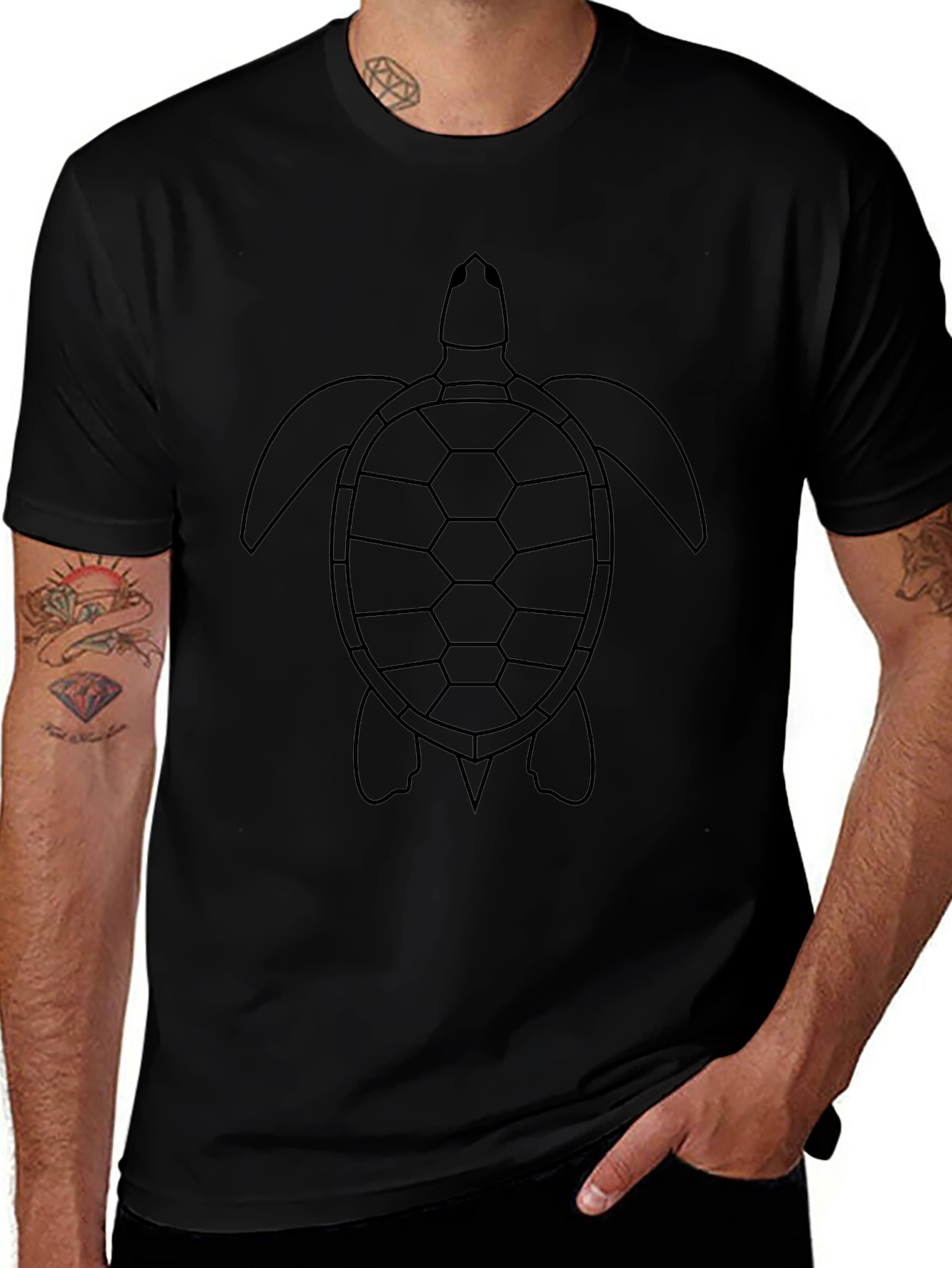 Turtle Graphic Black T-Shirt