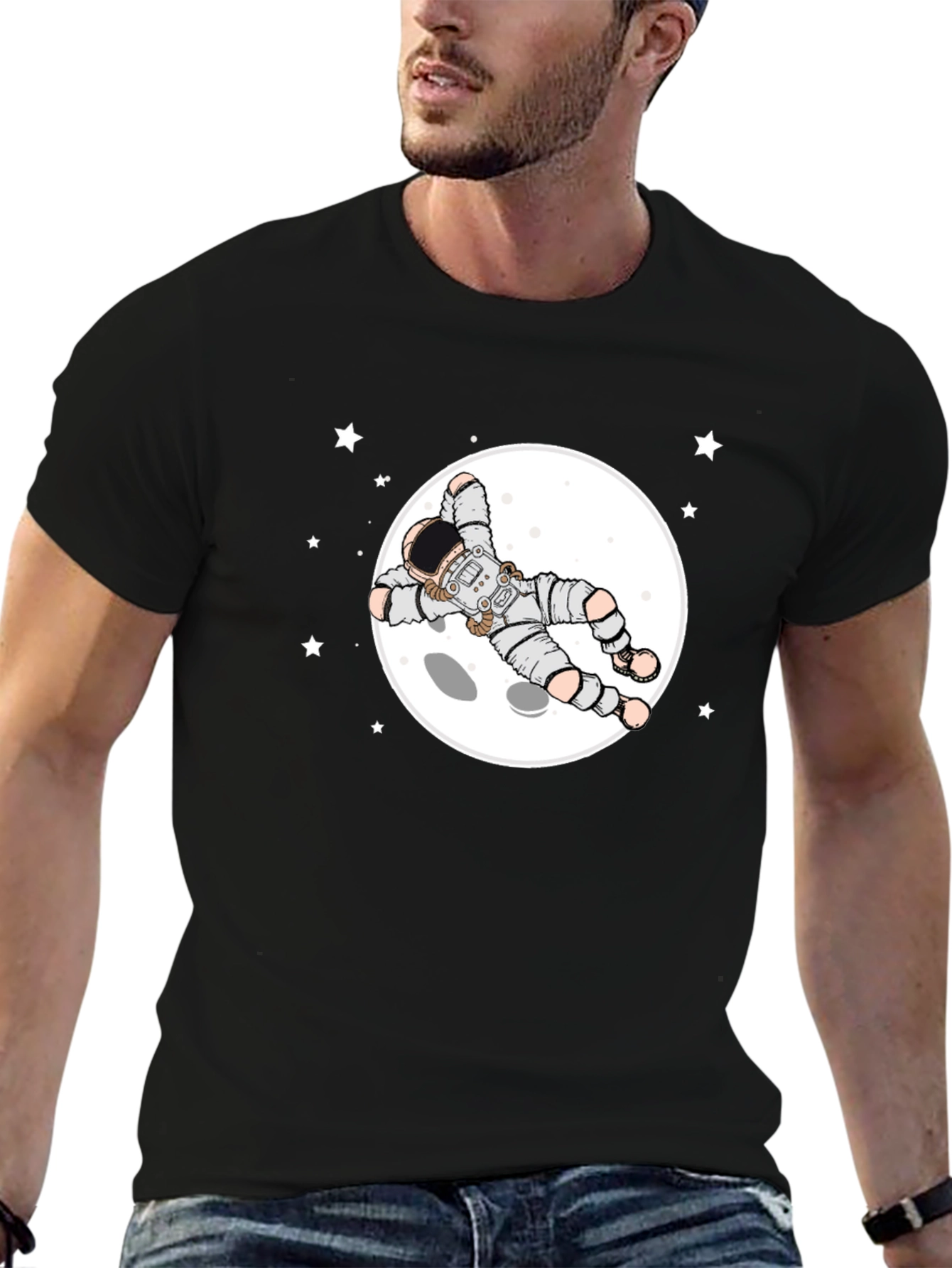 Astronaut Moon T-Shirt - Space Graphic Tee