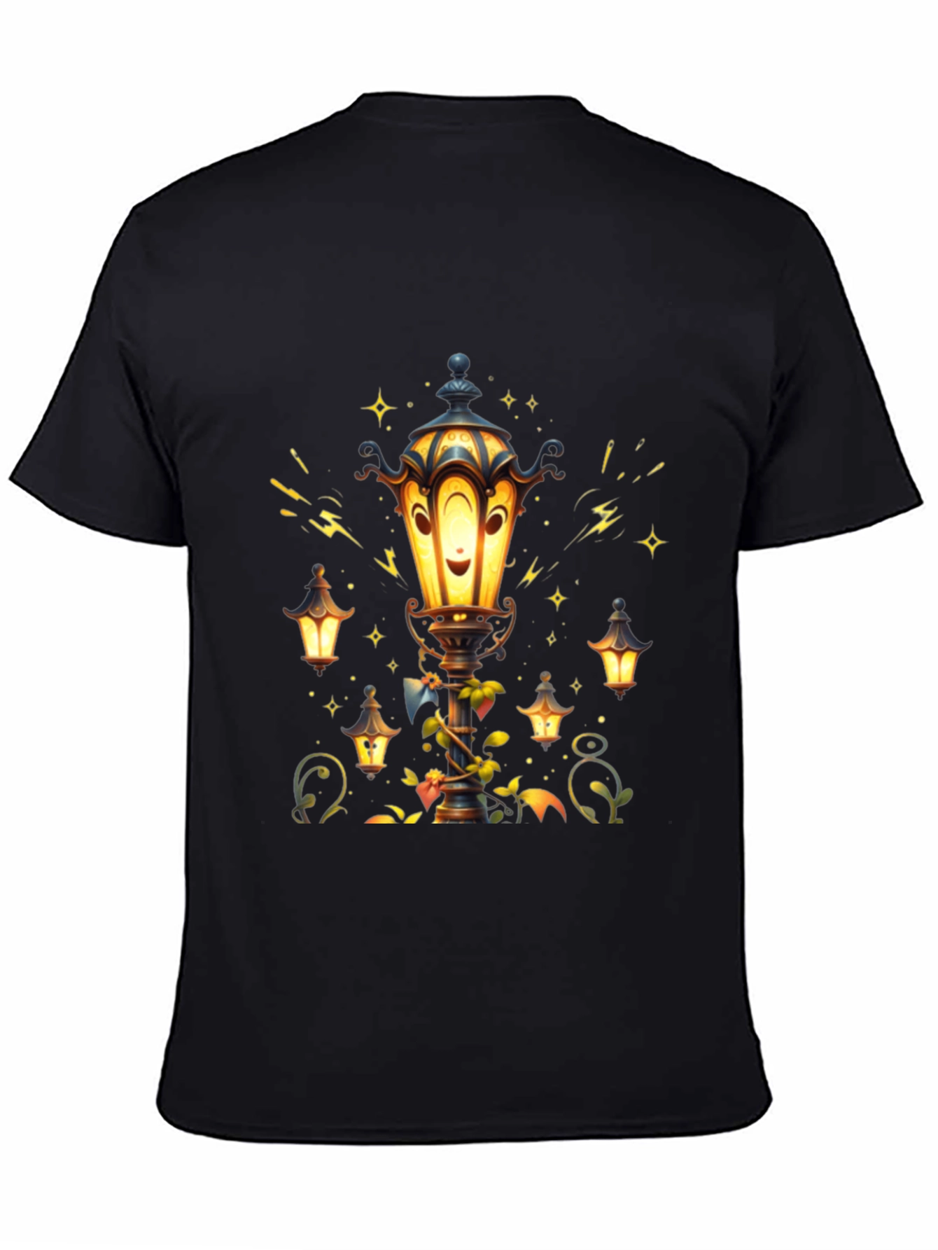 Lantern Graphic T-Shirt - Whimsical Street Lamp Design