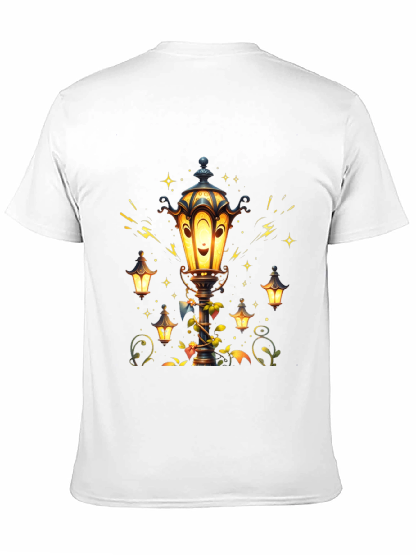 Lantern Graphic T-Shirt - Whimsical Street Lamp Design