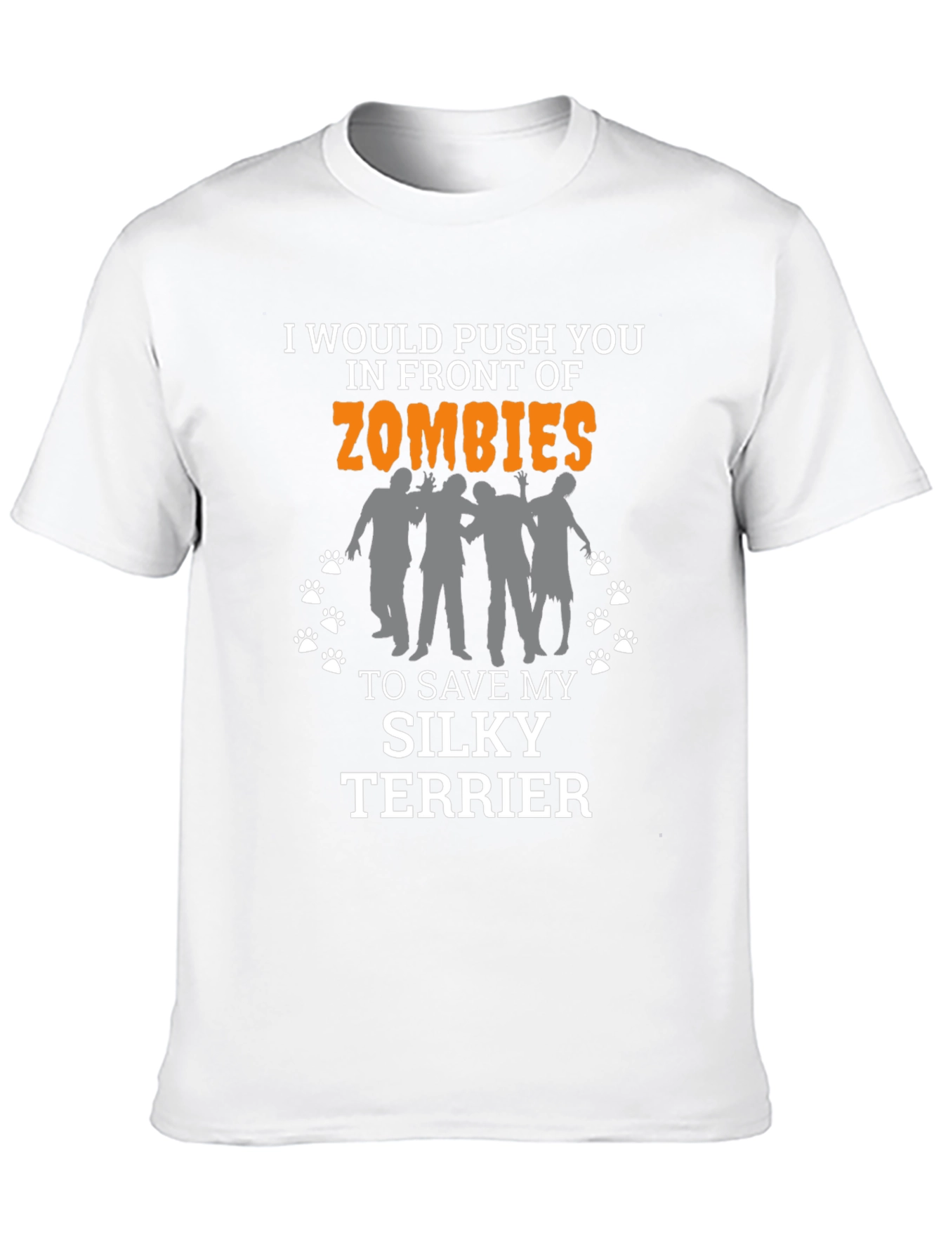 Zombie Silky Terrier T-Shirt - Funny Novelty Tee