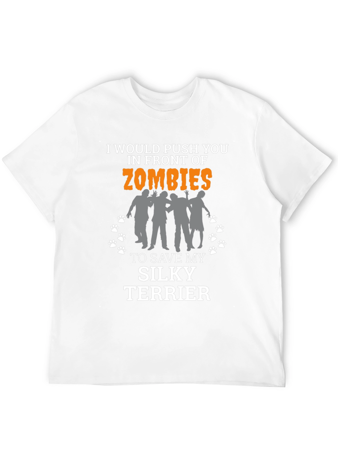 Zombie Silky Terrier T-Shirt - Funny Novelty Tee