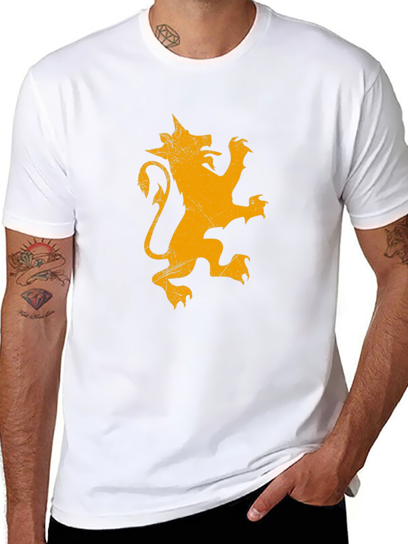 Lion Emblem Graphic T-Shirt - Black