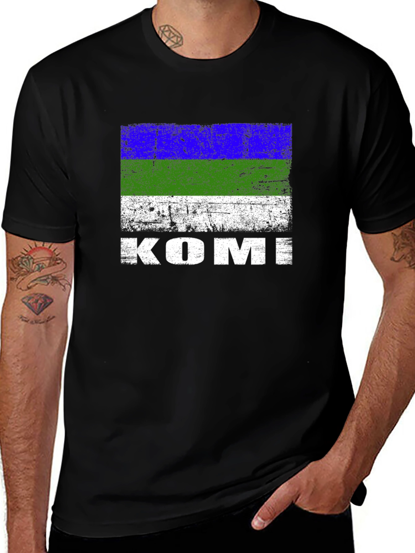 Komi Flag T-Shirt - Mens Black Tee