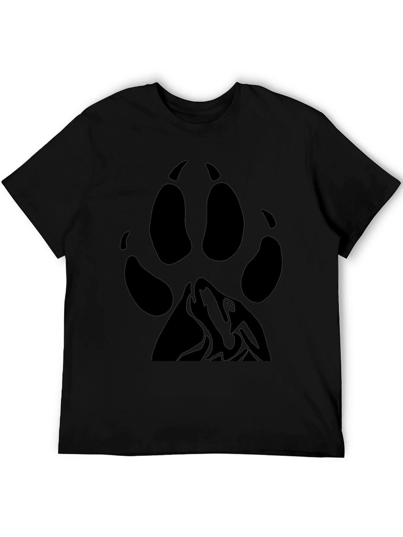 Black Wolf Paw Print T-Shirt