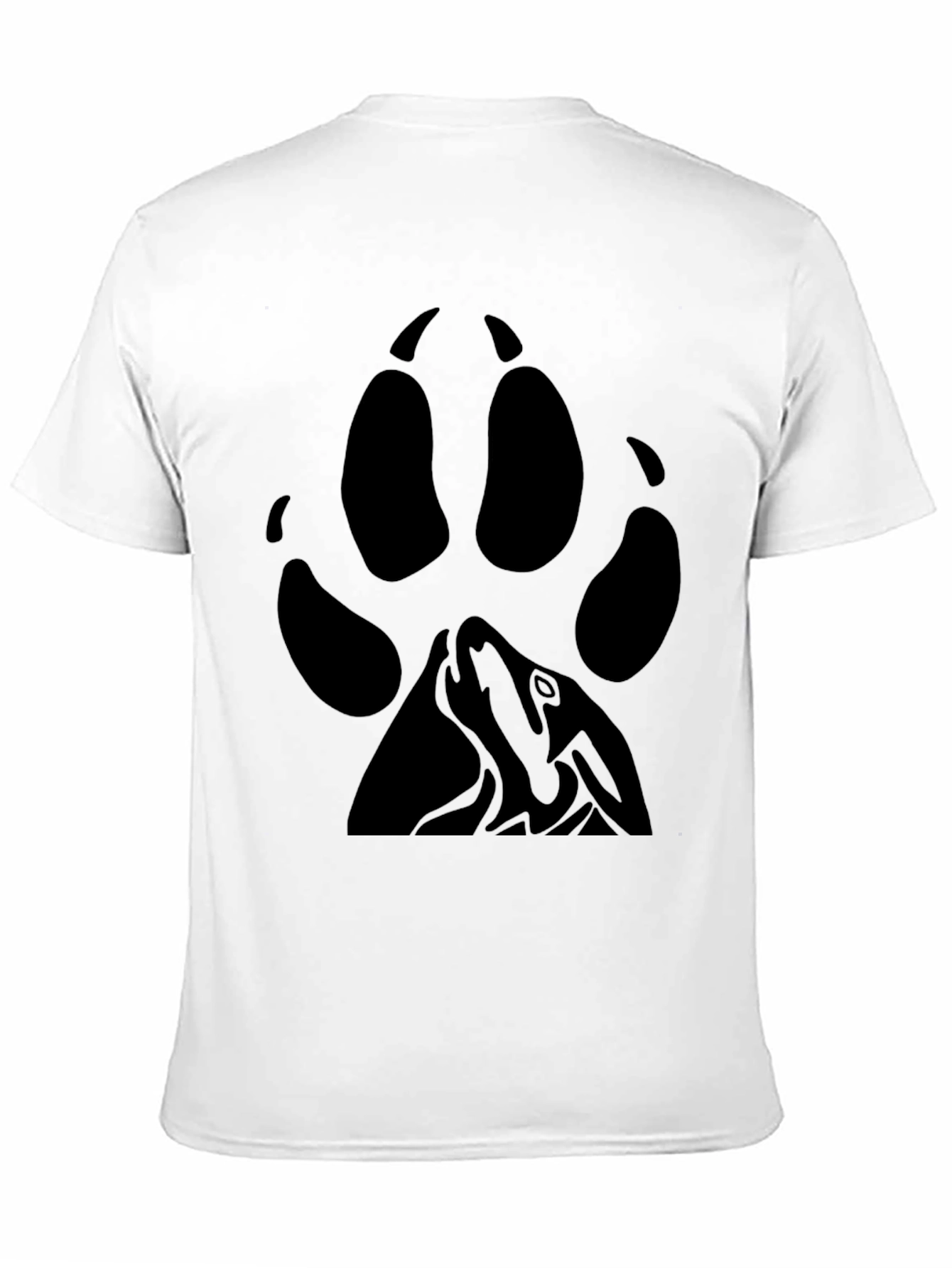 Black Wolf Paw Print T-Shirt