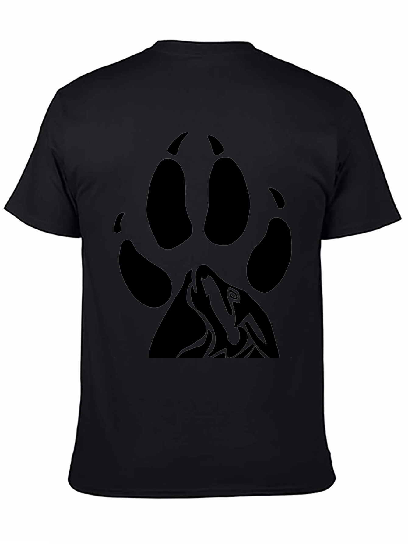 Black Wolf Paw Print T-Shirt