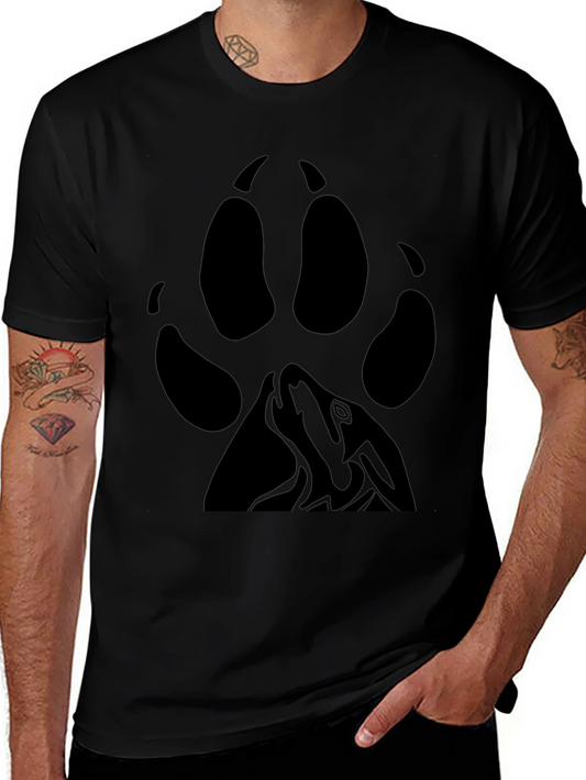 Black Wolf Paw Print T-Shirt