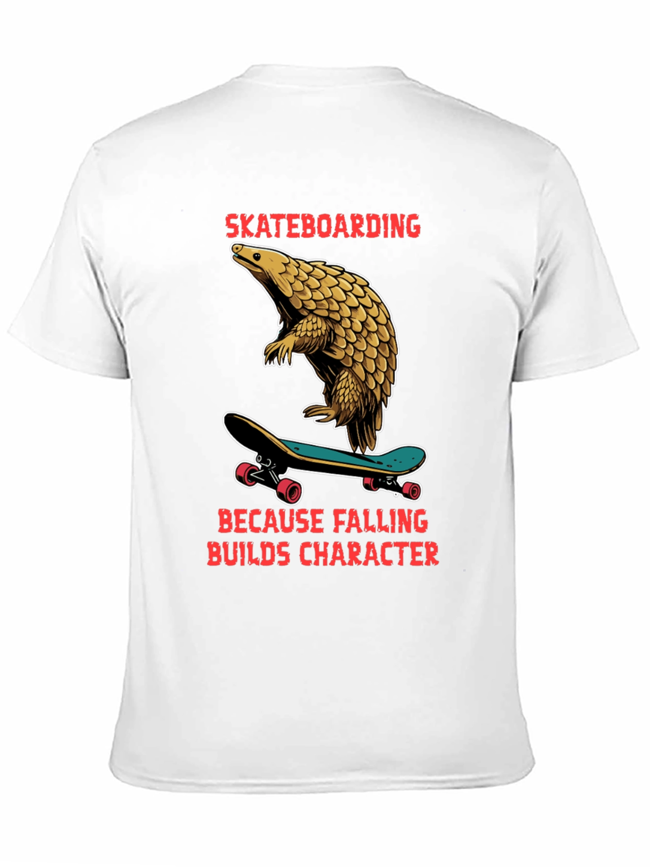 Skateboarding Pangolin Graphic Tee