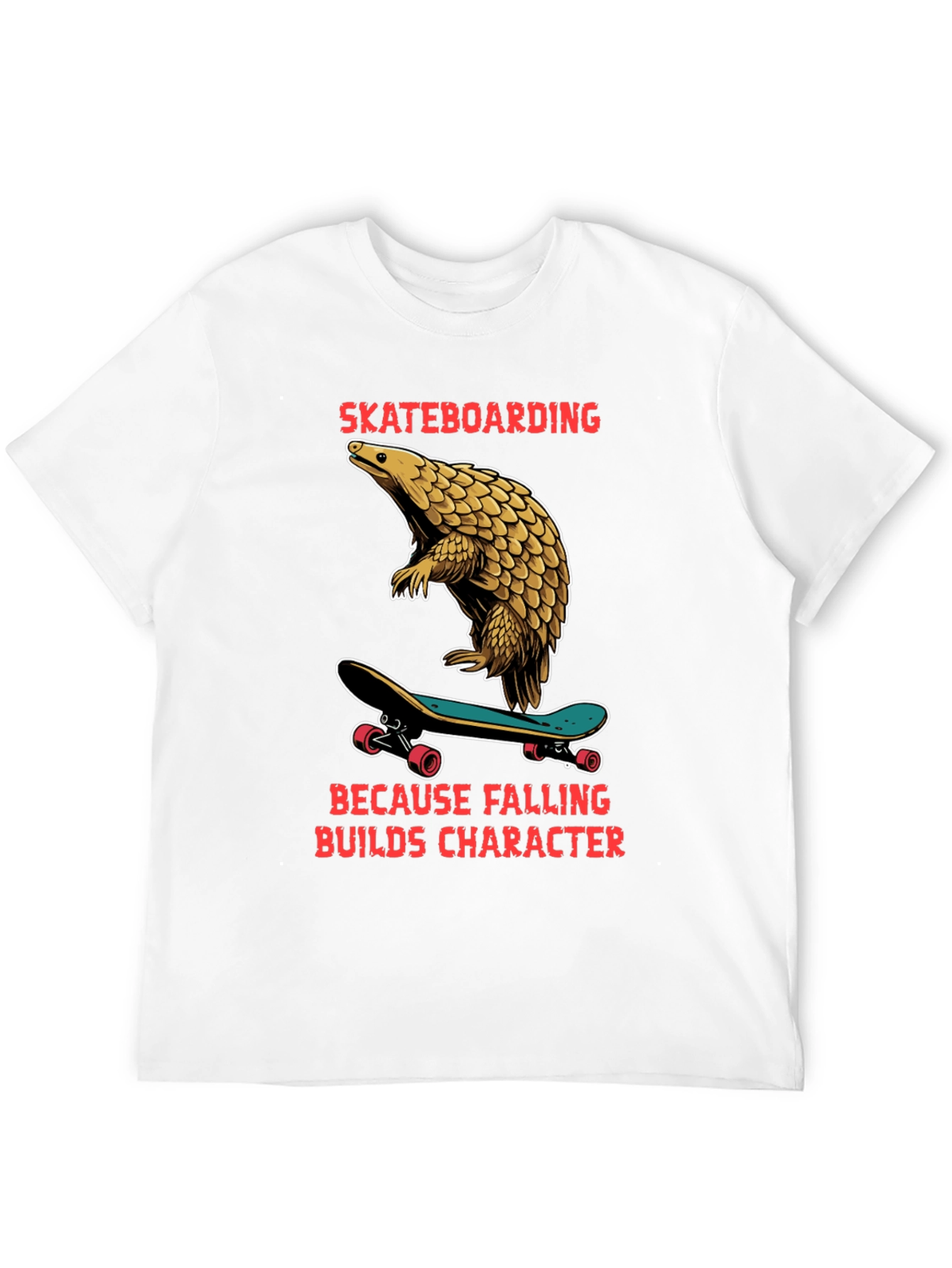 Skateboarding Pangolin Graphic Tee