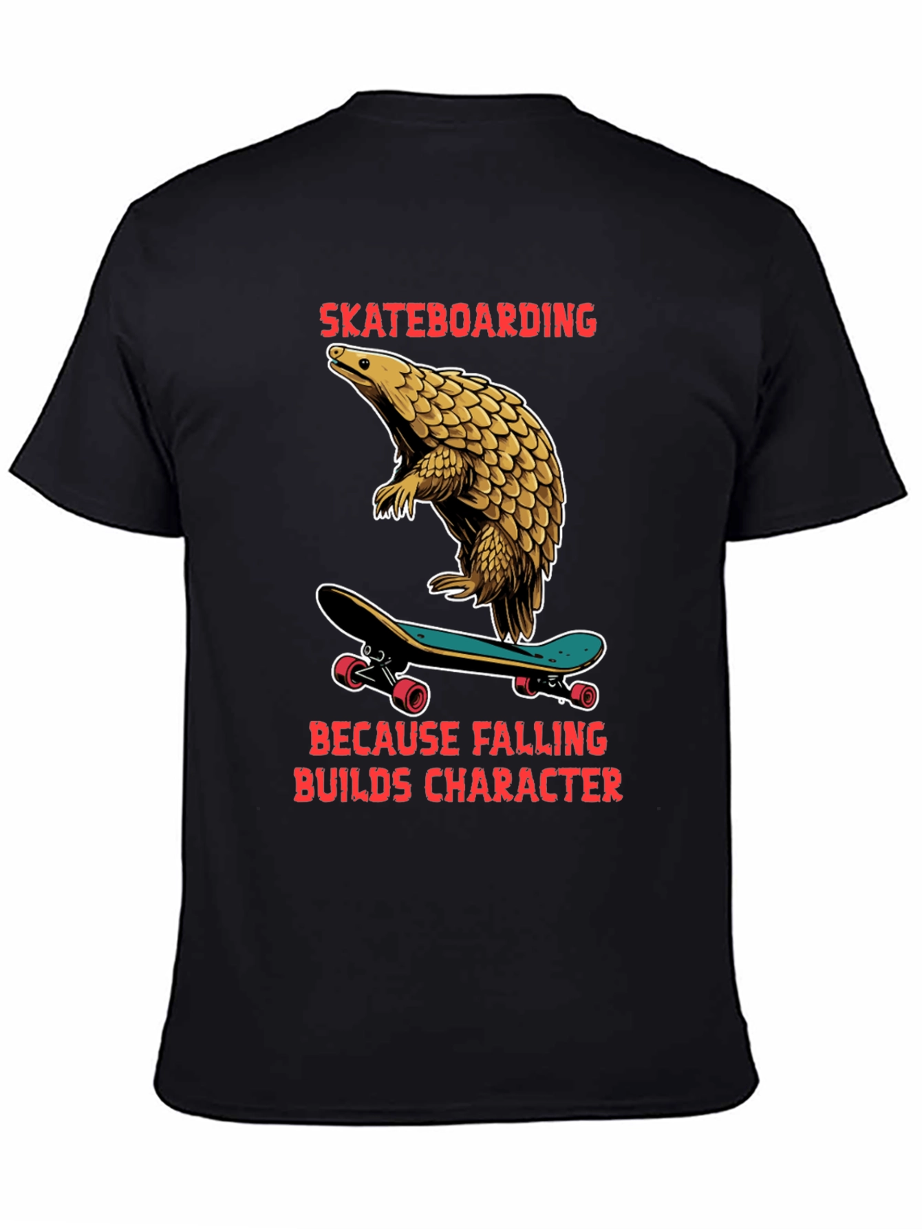 Skateboarding Pangolin Graphic Tee