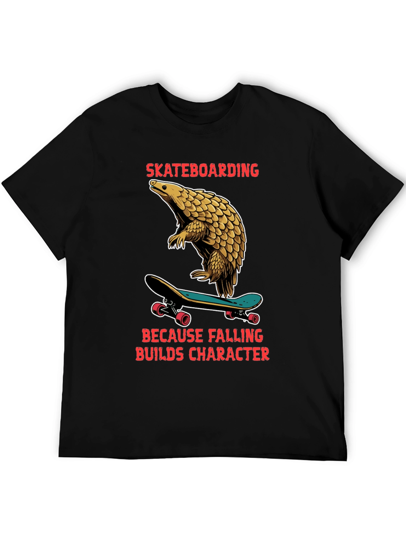 Skateboarding Pangolin Graphic Tee