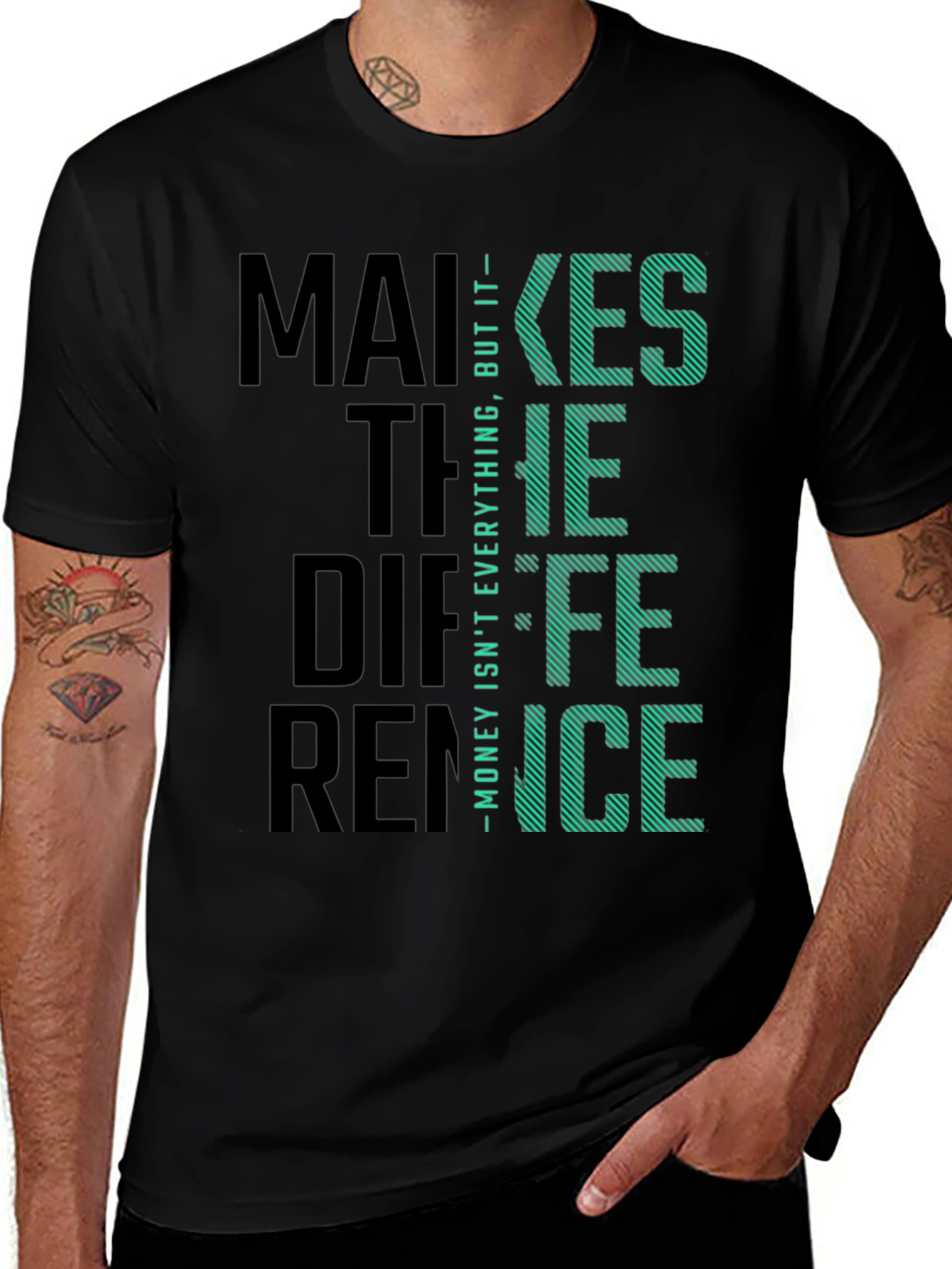 Money Difference Graphic Tee - Soft Cotton Blend