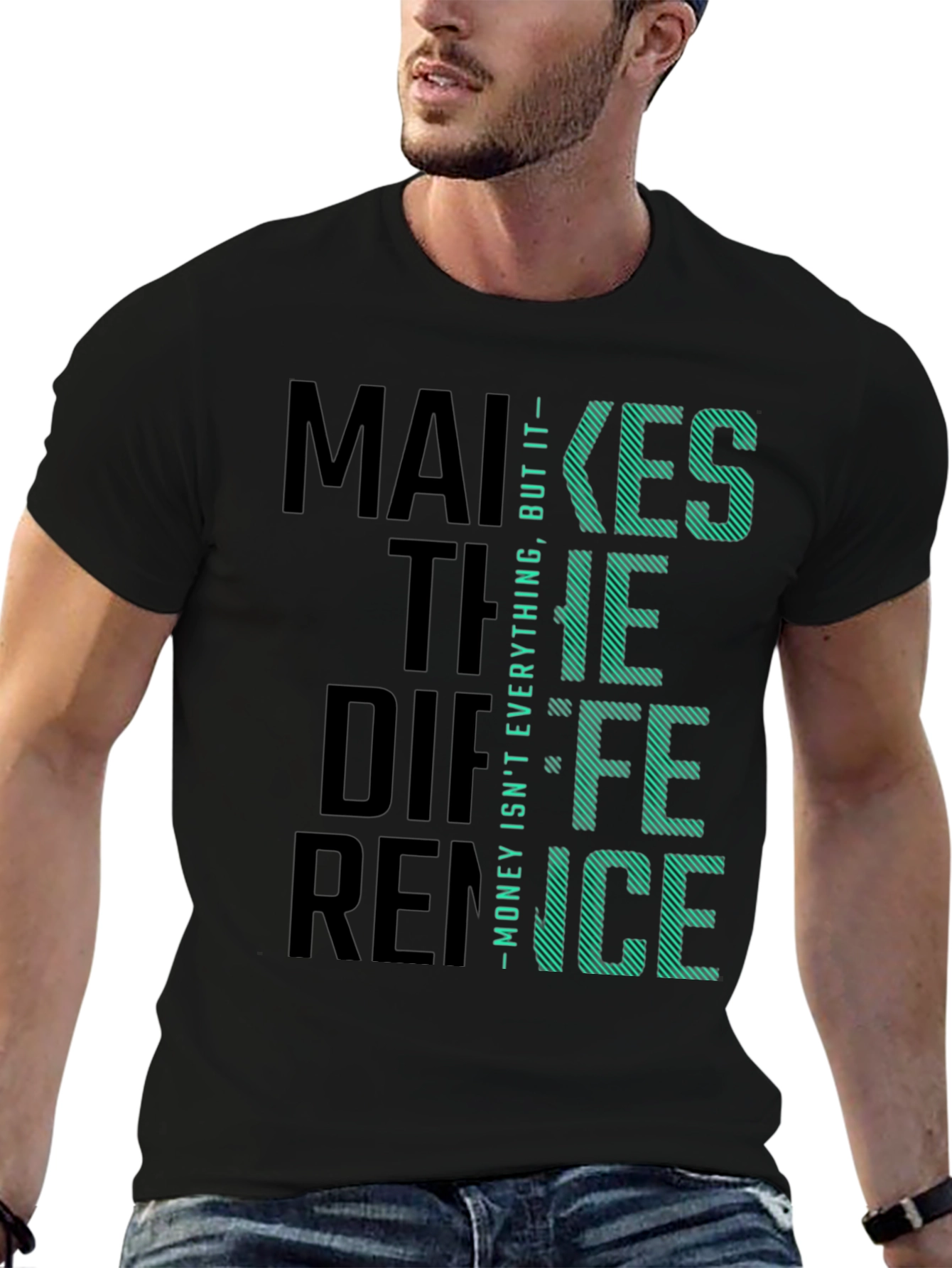 Money Difference Graphic Tee - Soft Cotton Blend