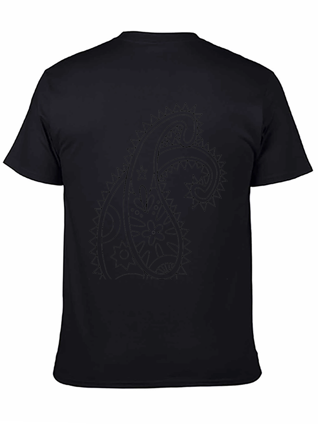 Black Paisley Graphic Tee - Mens Casual T-Shirt