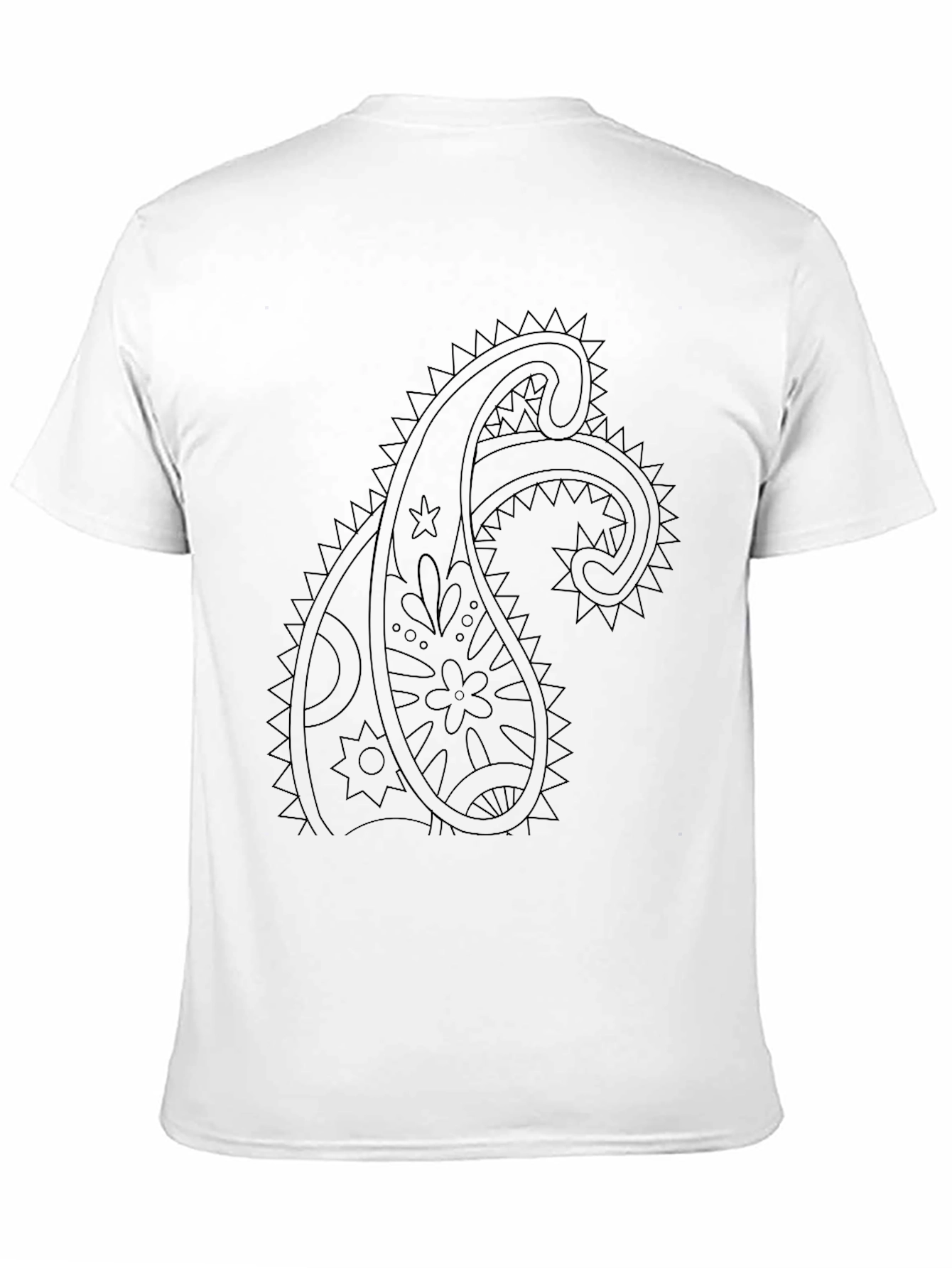 Black Paisley Graphic Tee - Mens Casual T-Shirt